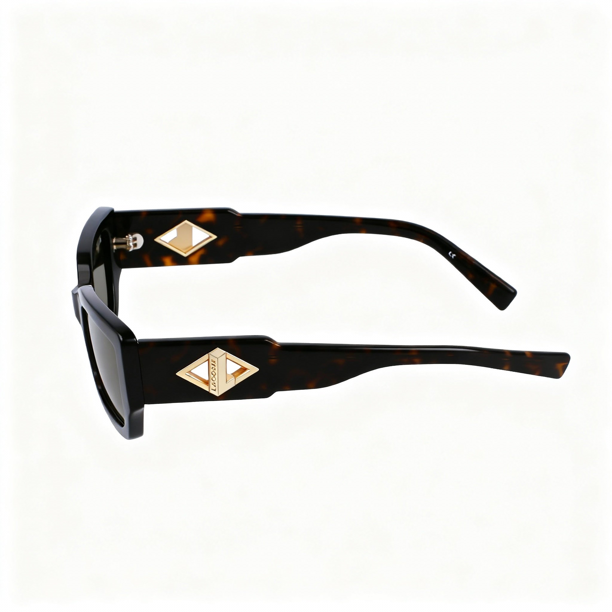 Gafas de sol rectangulares de plástico Lacoste L6021S para hombre, montura color Habana, lentes verdes, 55 mm, sin polarizar, protección UV, Photo 3