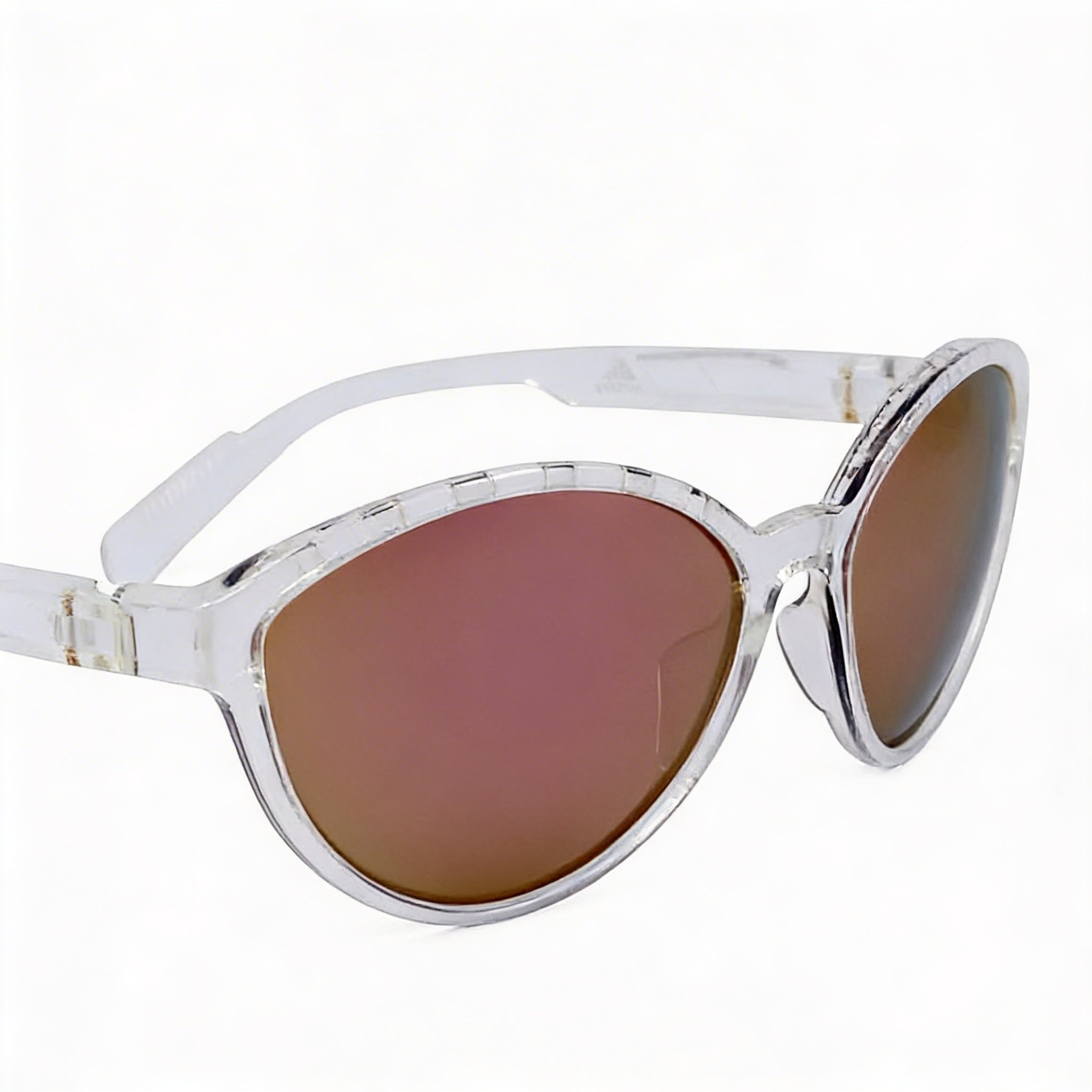 adidas sp0012 Women's Crystal Plastic Frame Brown Mirror Polycarbonate UV Protection Sunglasses 61mm, Photo 3
