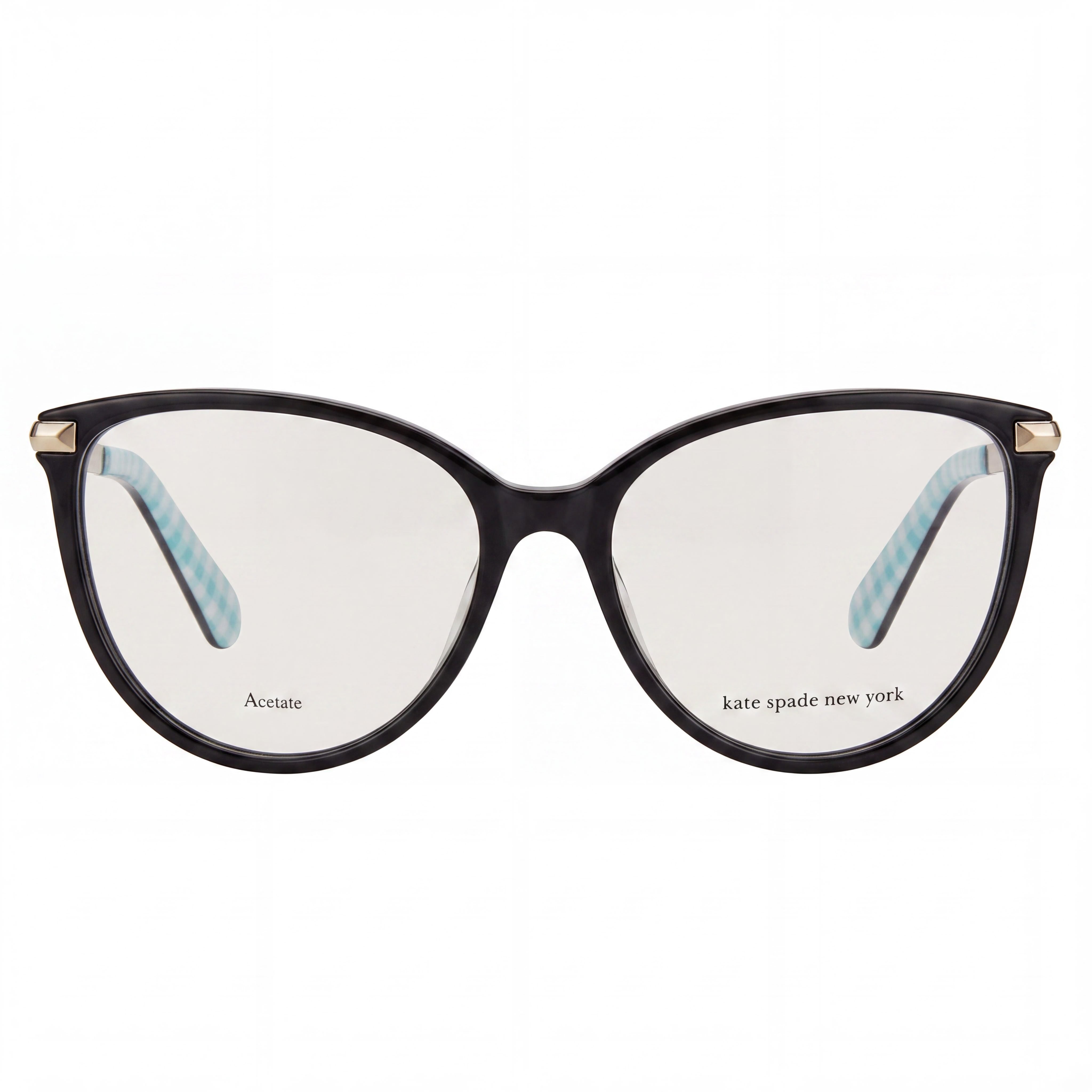 Kate Spade New York Washable Women's Cat Eye Acetate Black Non-Polarized Polycarbonate 54mm Eyeglasses, Photo 2