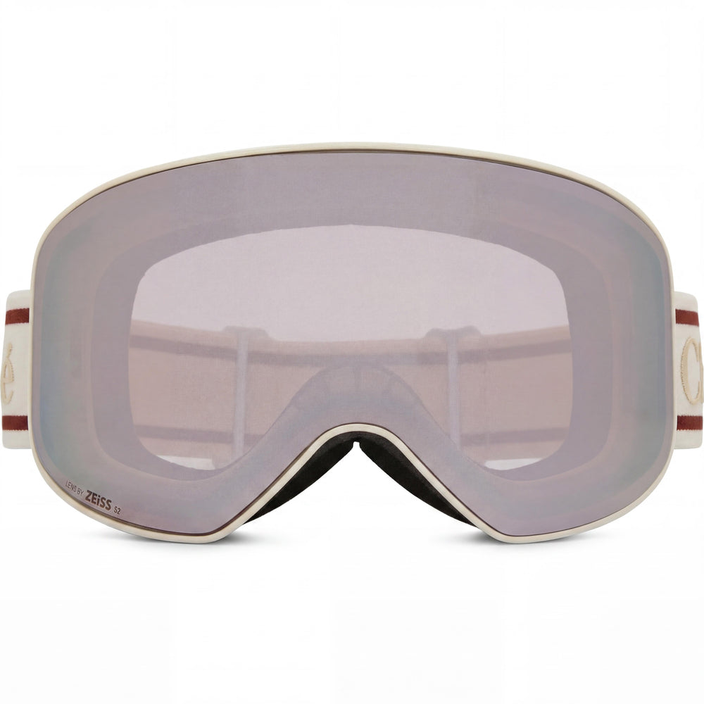Chloé 0072 Pasamontañas de Moda Clásico Elegante para Mujer Blanco Violeta Policarbonato Protección UV 99mm