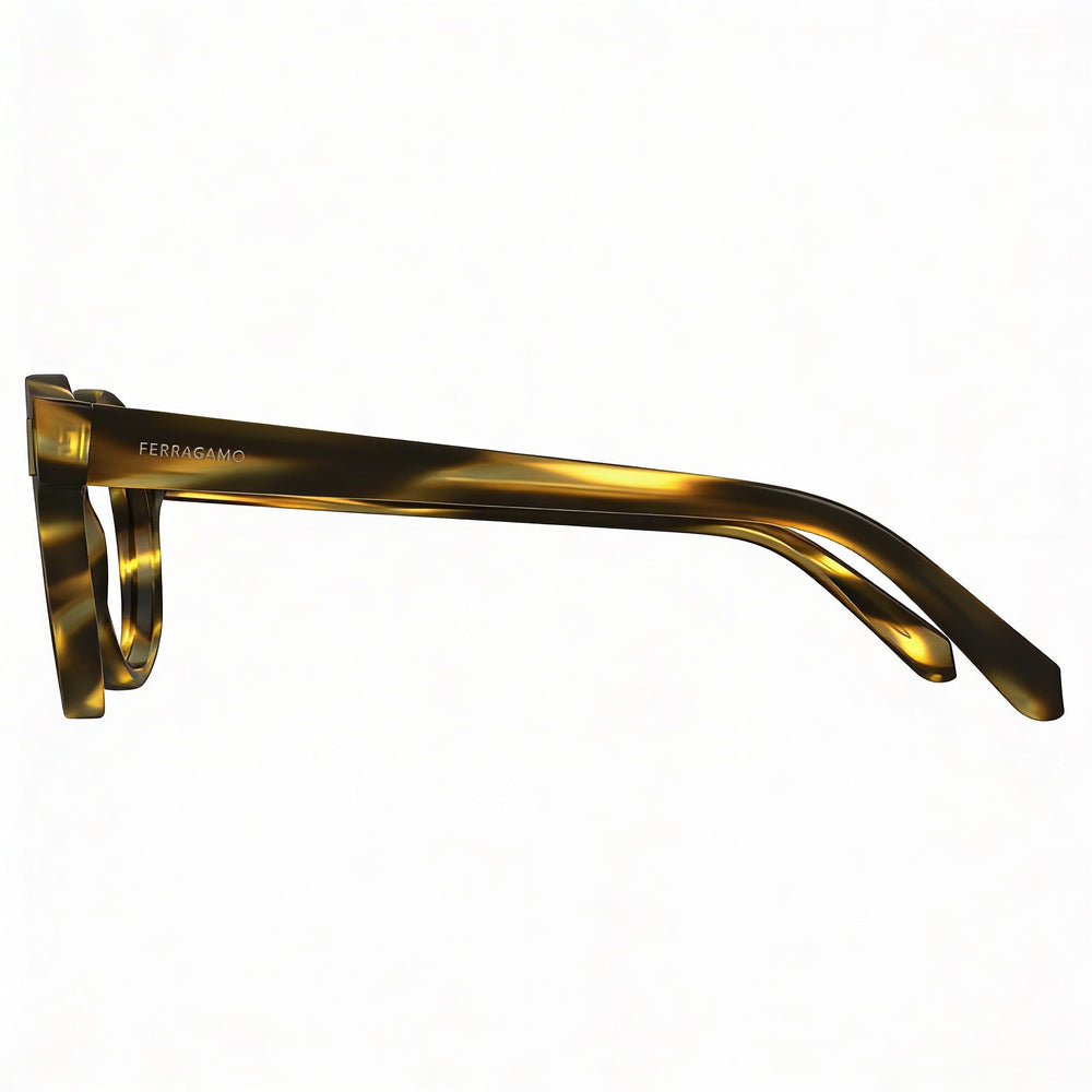 Ferragamo SF2998 Gafas de sol unisex de acetato marrón a rayas estilo moderno sin polarizar 50 mm