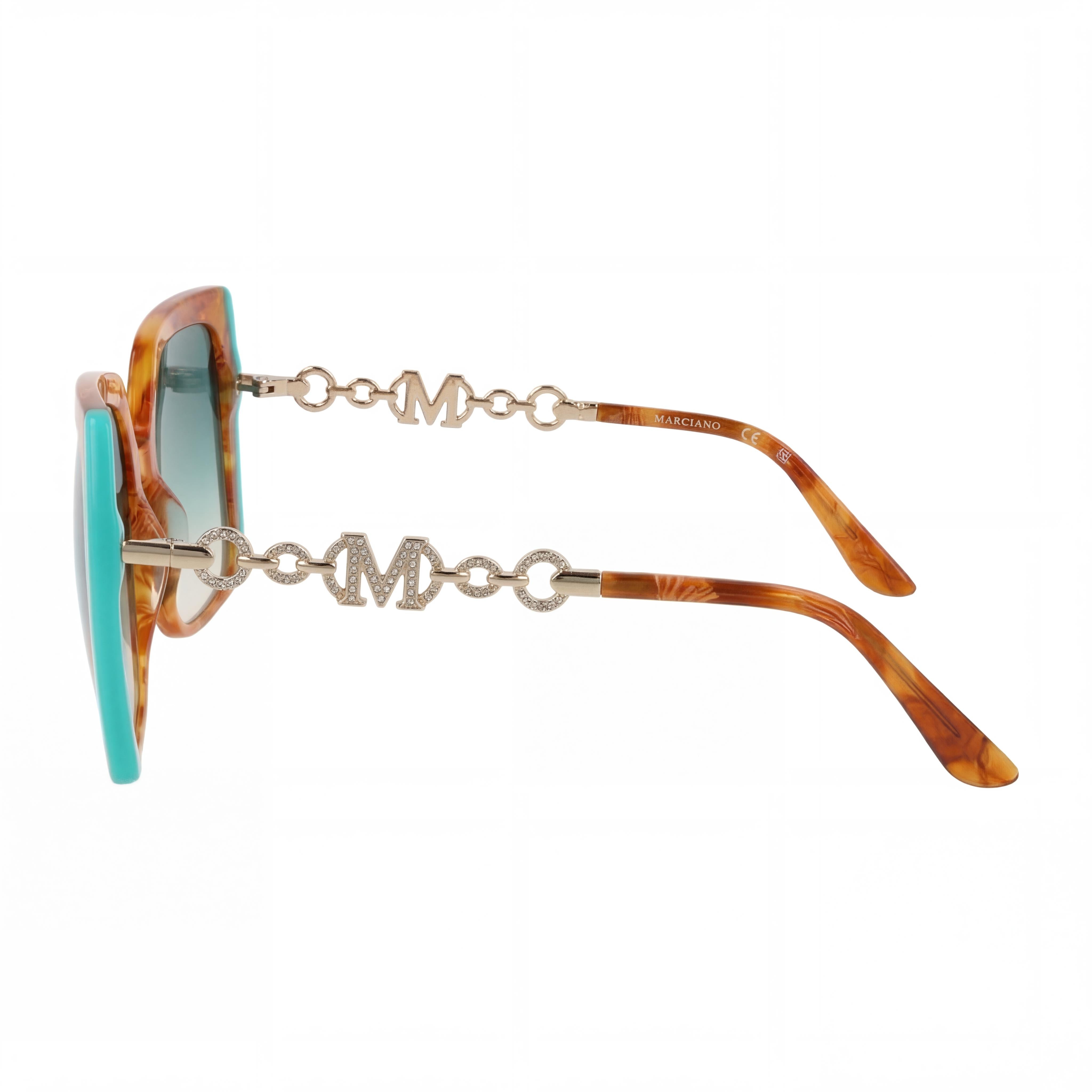 GUESS GM00005 5756P por Marciano Gafas de sol polarizadas clásicas modernas para hombre, montura verde degradado Habana, lentes ahumadas degradadas, Photo 3
