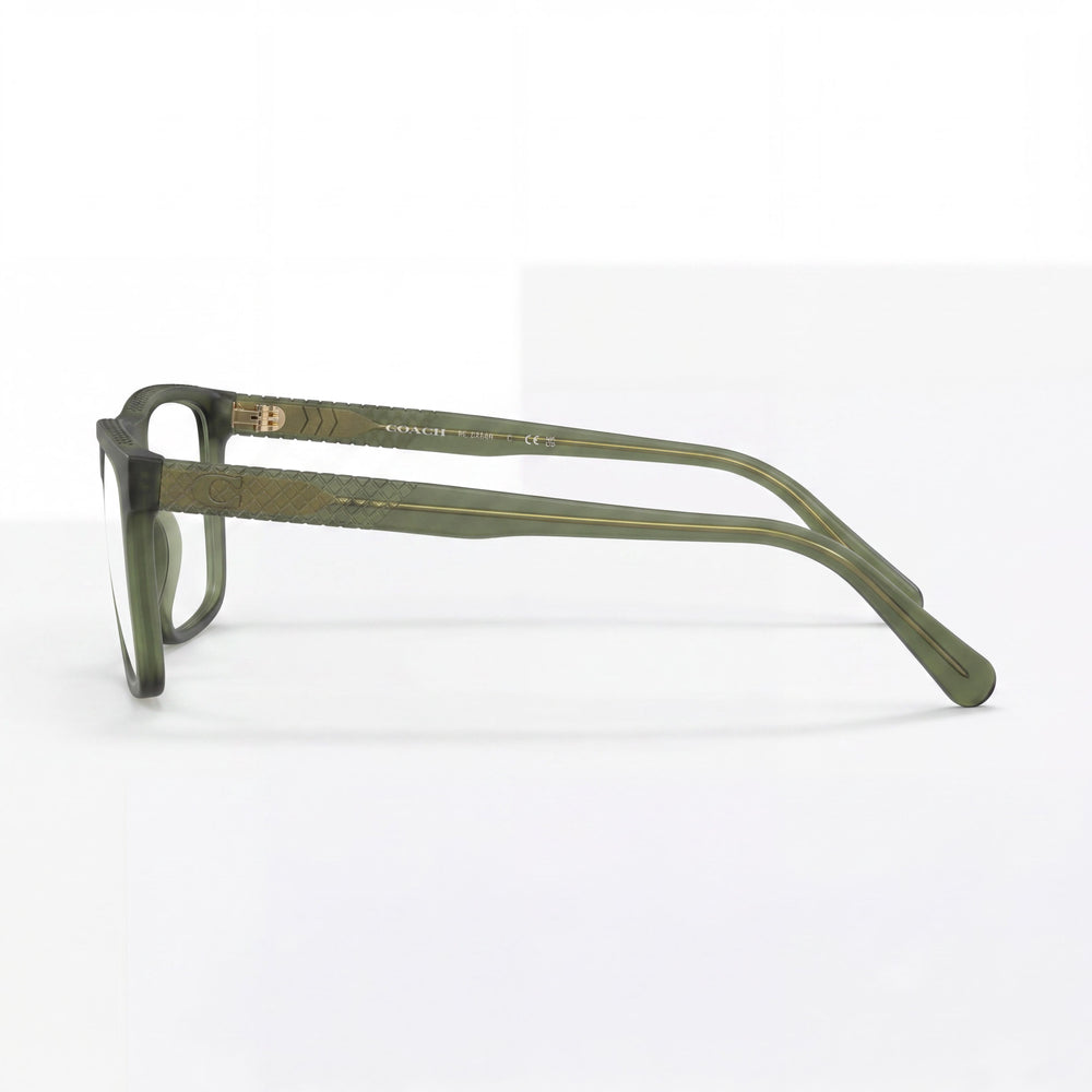 Gafas de plástico Coach Hc6263u Universal Fit para hombre Verde ejército transparente mate 55 mm