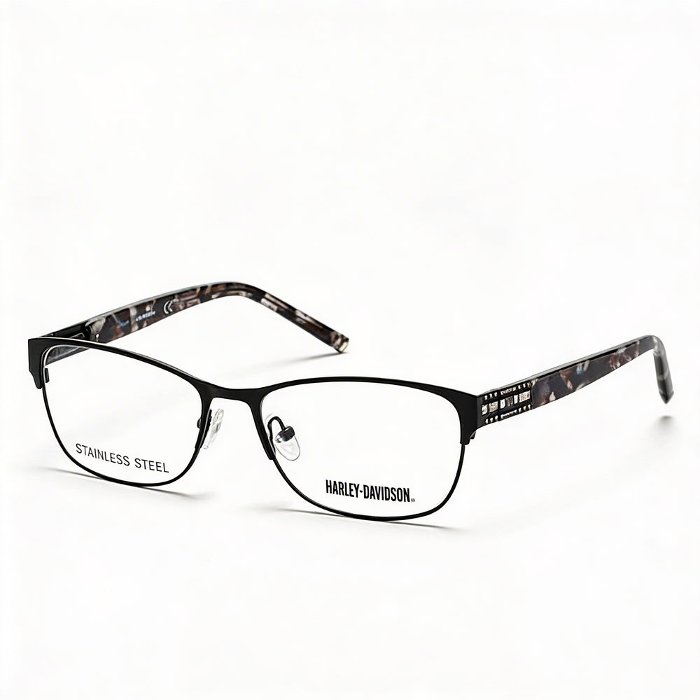 Gafas Harley-Davidson Hd0540 de metal para mujer, sin graduar, en negro mate, habana y perla, 54 mm