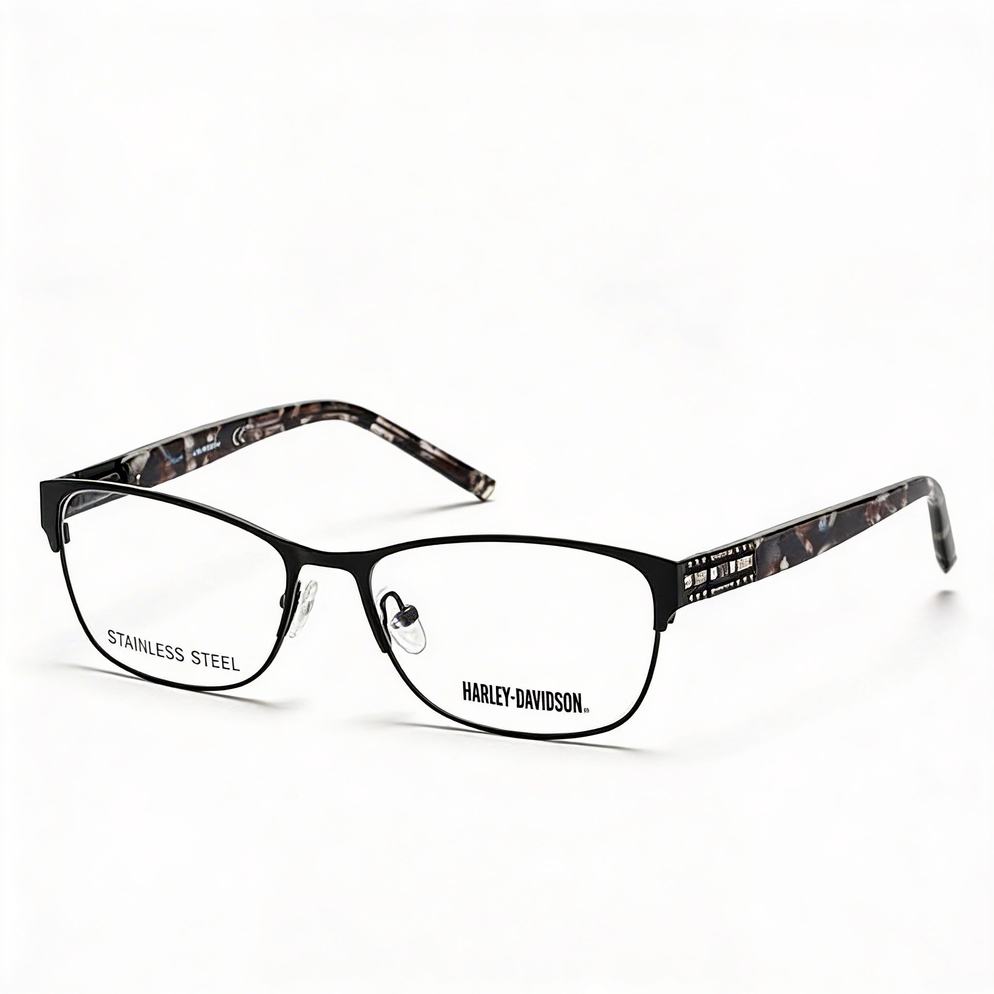 Gafas Harley-Davidson Hd0540 de metal para mujer, sin graduar, en negro mate, habana y perla, 54 mm, Photo 2