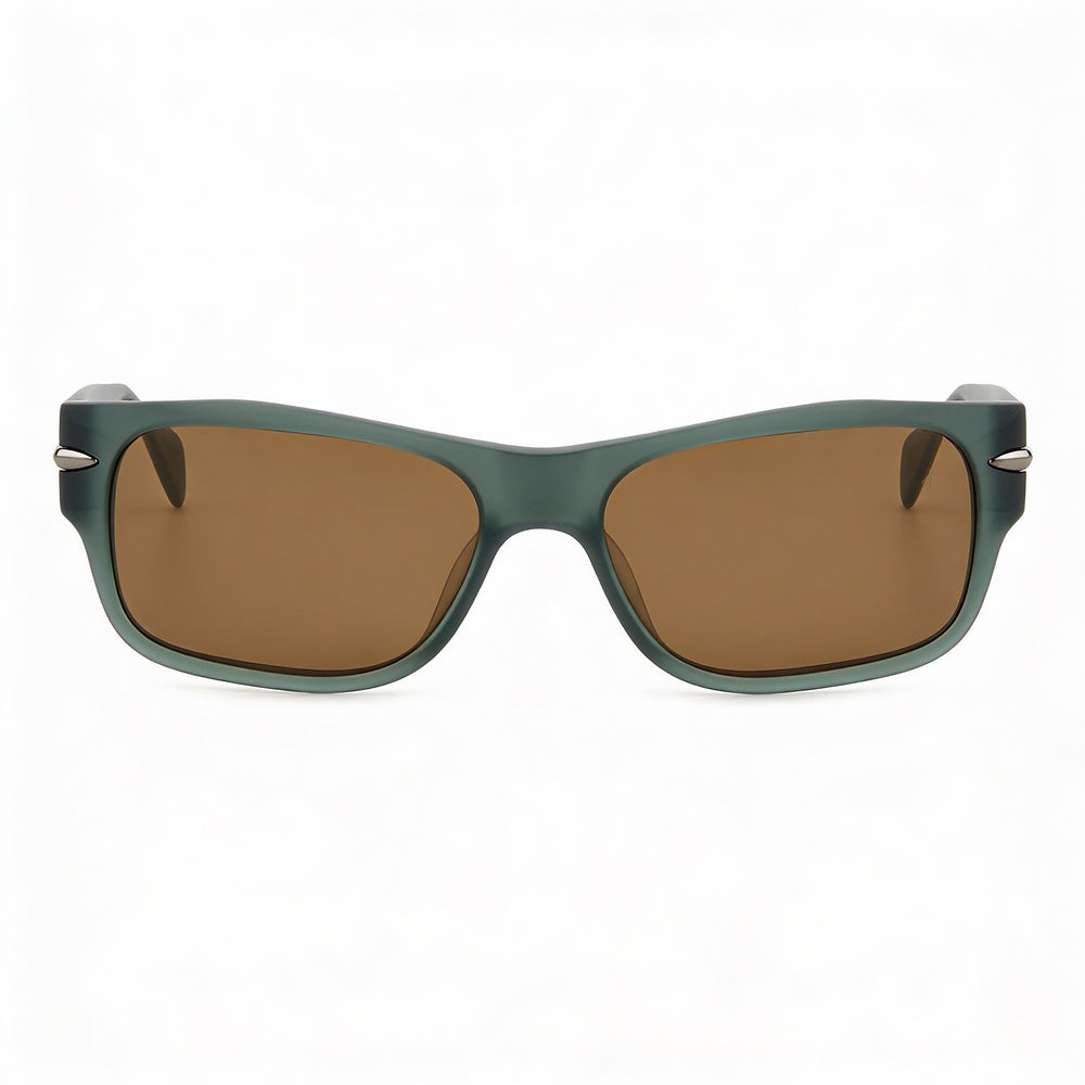 Gafas de sol Rag & Bone de acetato para hombre, montura verde, lentes marrones no polarizadas de 55 mm