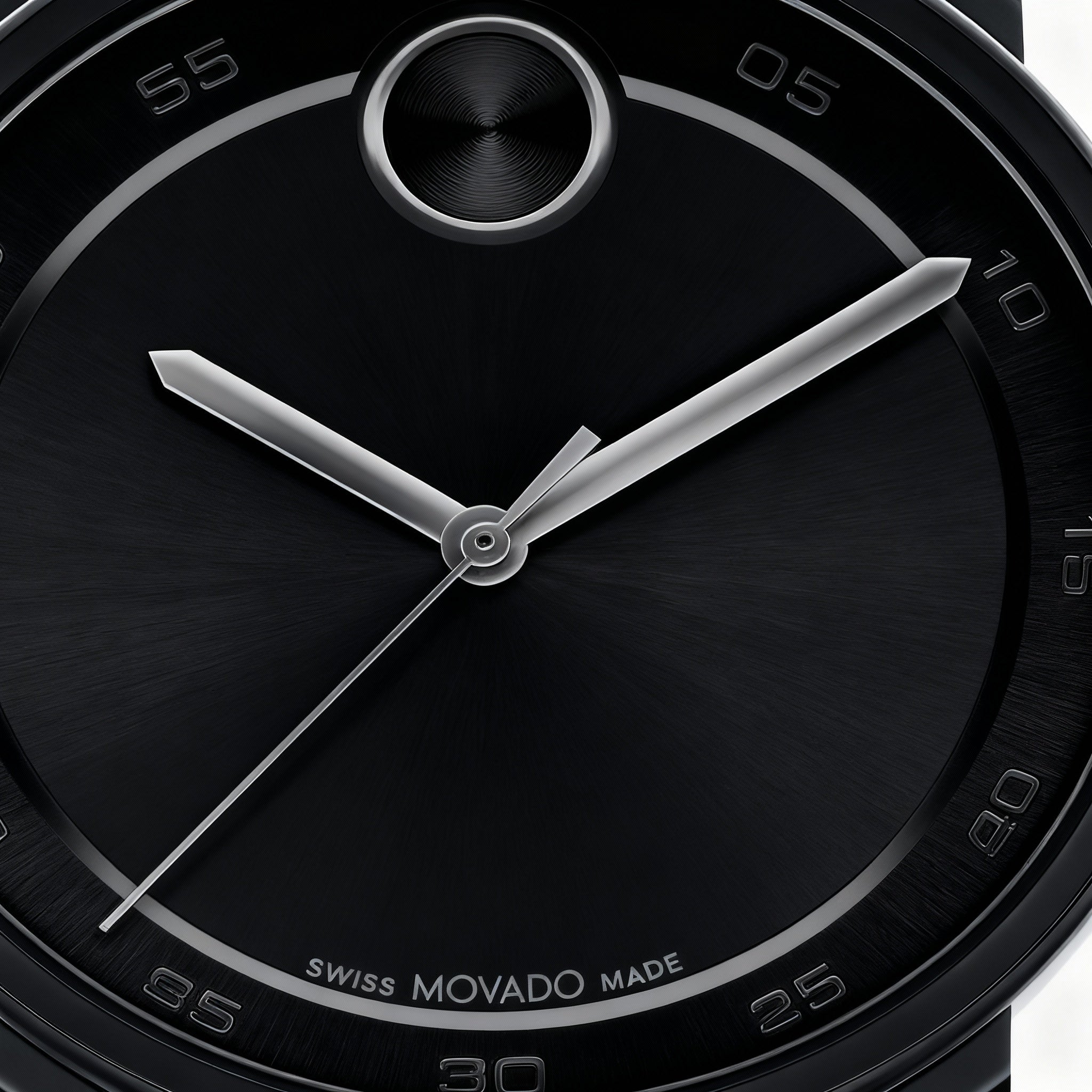Movado Modern Access Men's 41mm Black Dial Black Ion-Plated Stainless Steel Case Black Leather Strap Watch