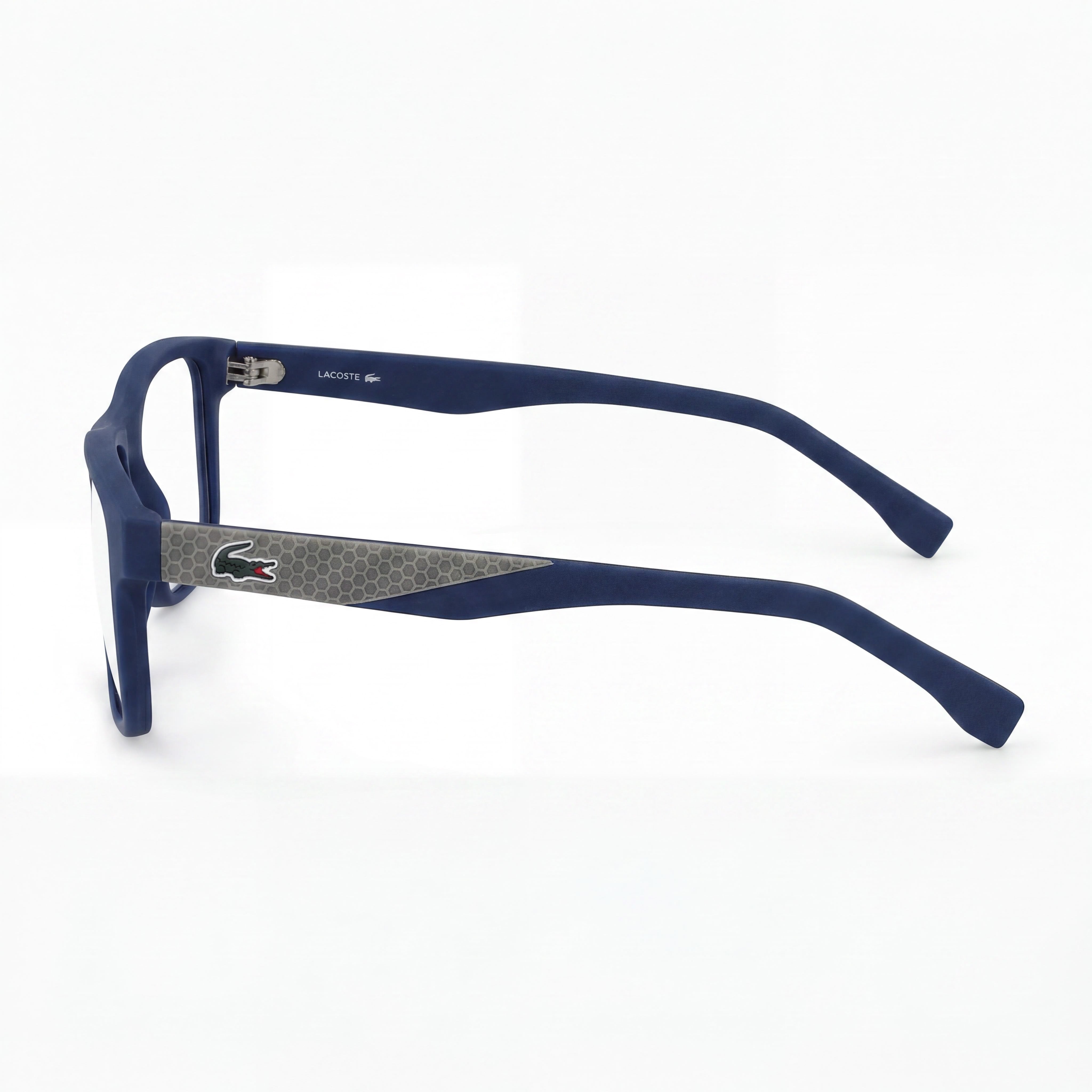 Gafas oftálmicas casuales Lacoste para hombre, montura azul mate con lentes de plástico, ancho de lente 54mm, ancho de puente 17mm, longitud de patilla 150mm, Photo 2
