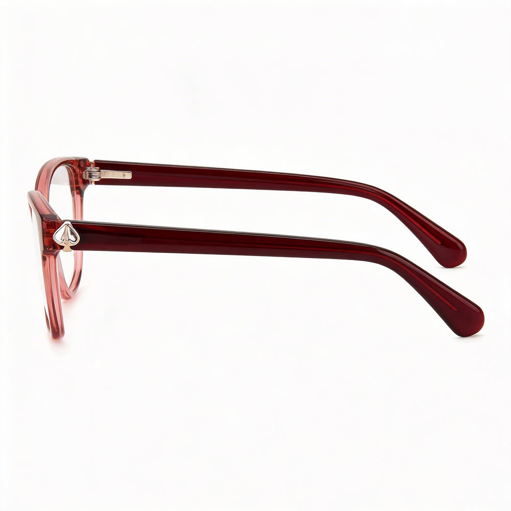 Kate Spade New York Gafas de sol modernas para mujer con montura de acetato color burdeos y lentes de policarbonato de 53 mm