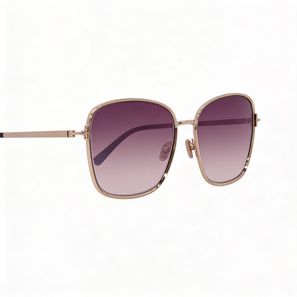Tom Ford Fern Women's Metal Square Rose Gold Rose Havana Frame Pink Gradient UV Protection Sunglasses 57mm