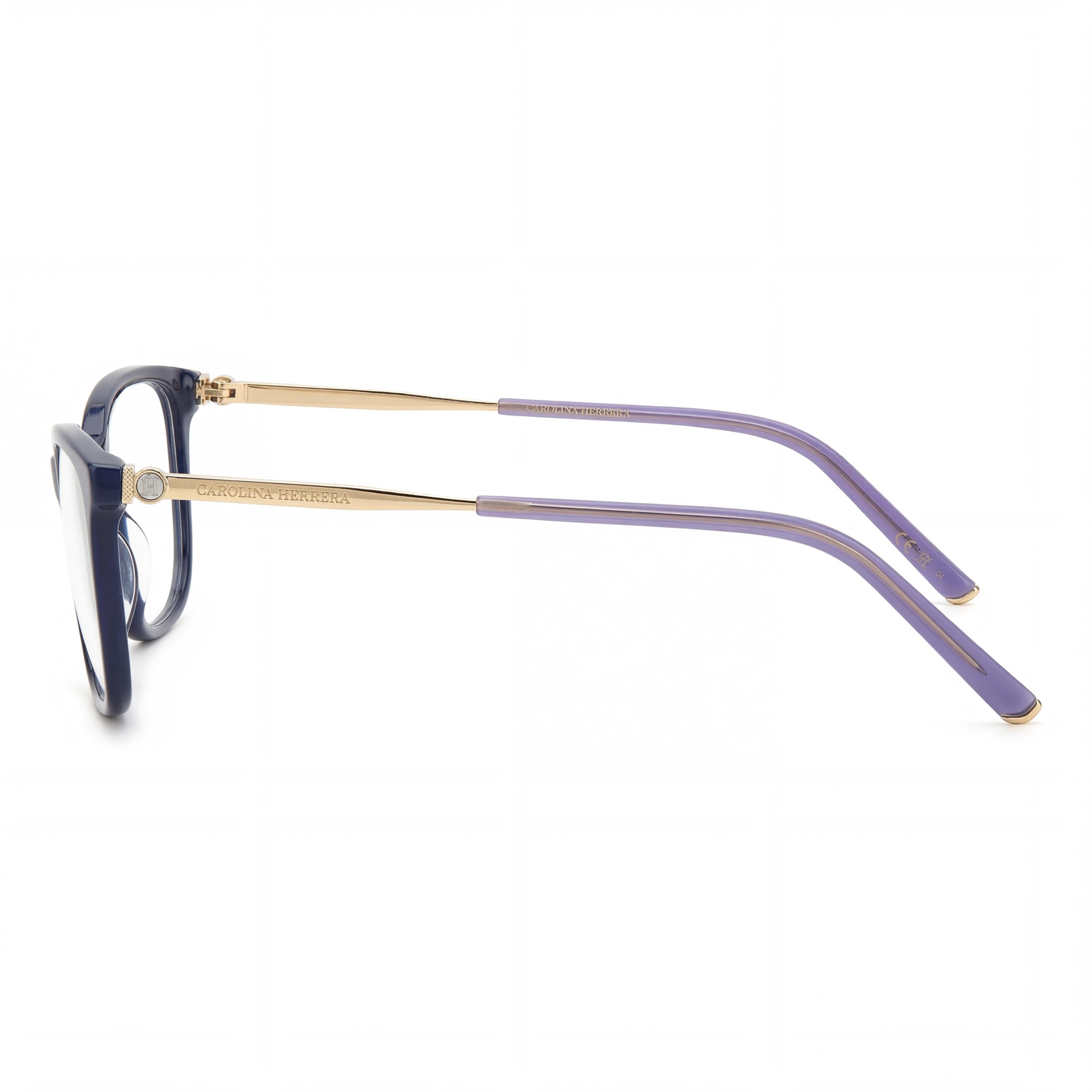 Carolina Herrera Classic Women's Blue Gold Plastic Non-Polarized Multicolor Lens Sunglasses 54mm, Photo 3