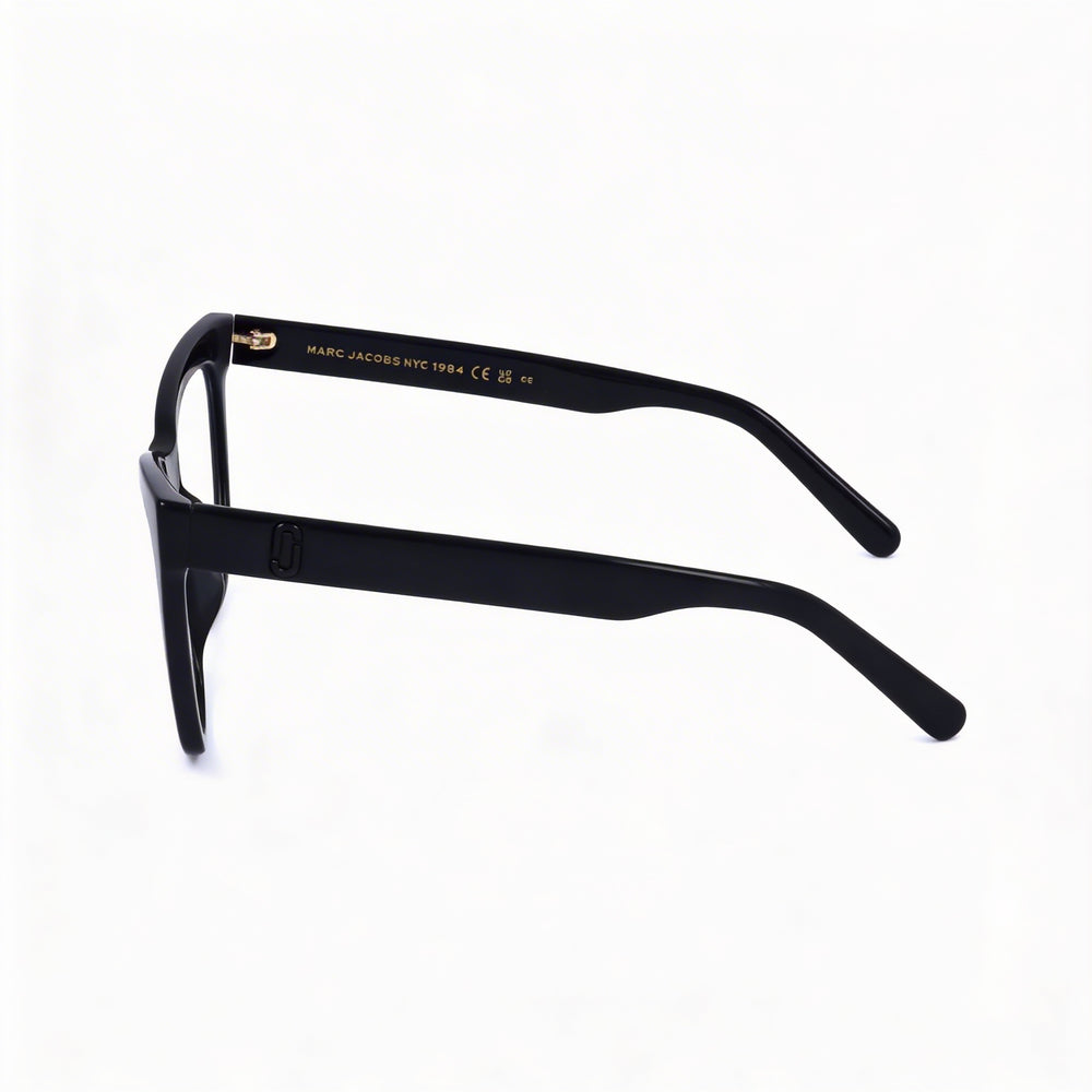 Gafas de sol unisex clásicas Marc Jacobs con montura de celulosa negra y lentes de policarbonato negro no polarizadas (ancho de lente de 53 mm)