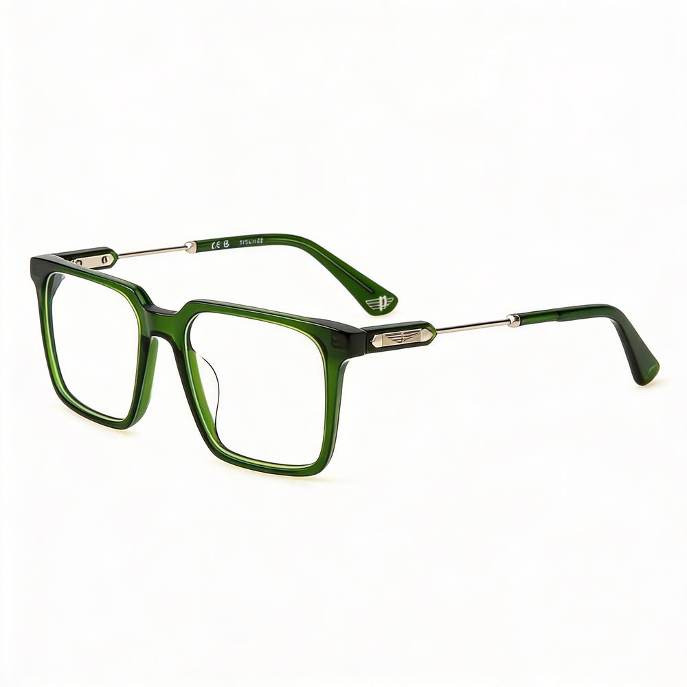 Police Casual Men's Eyeglasses with Shiny Black Frame Color and Acetate Frame Material, Size 53