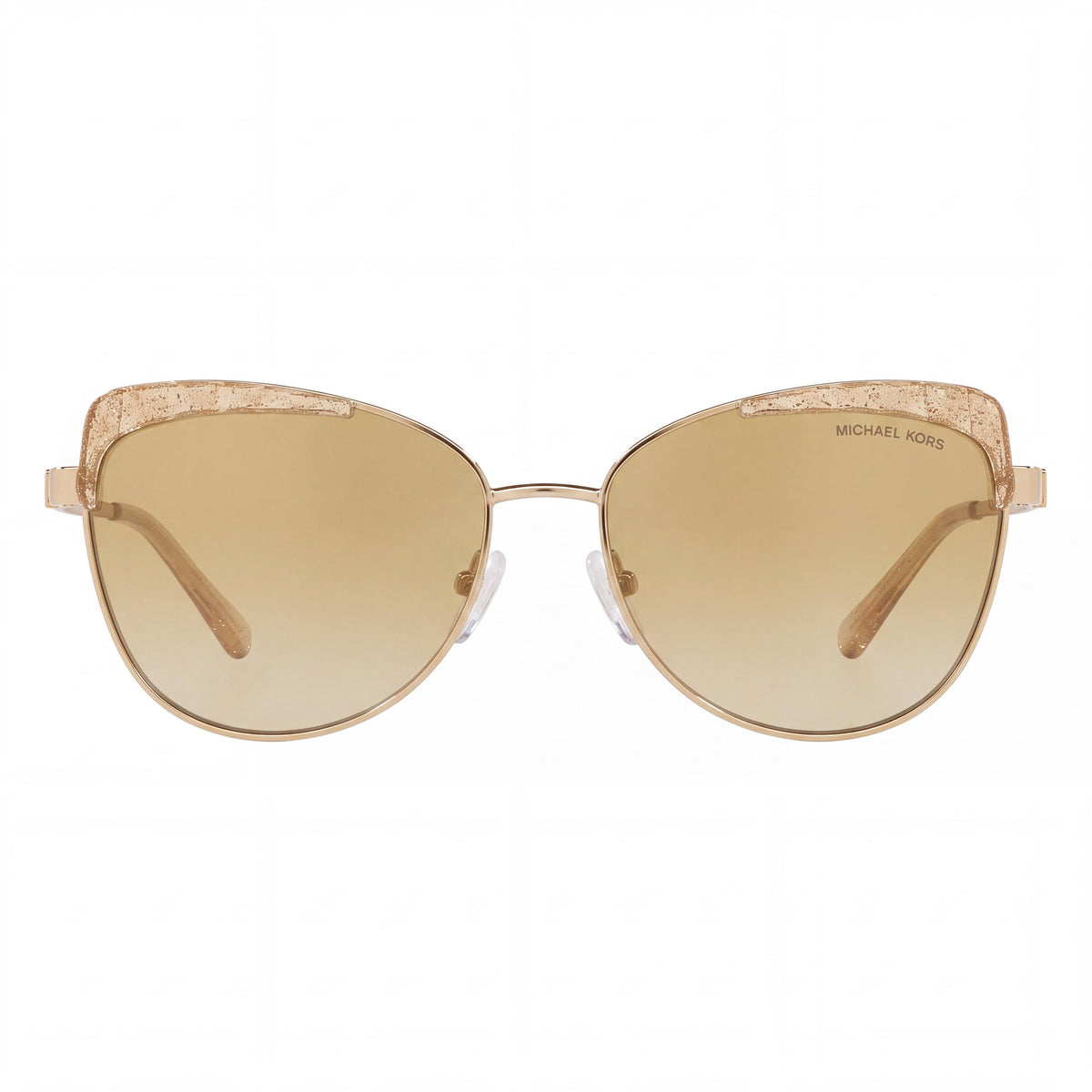 Michael Kors MK1084 Women's Cat Eye Sunglasses, Gold Gradient Metal Frame, Gold Gradient Mirrored UV Protected Lenses, 56mm, Photo 2