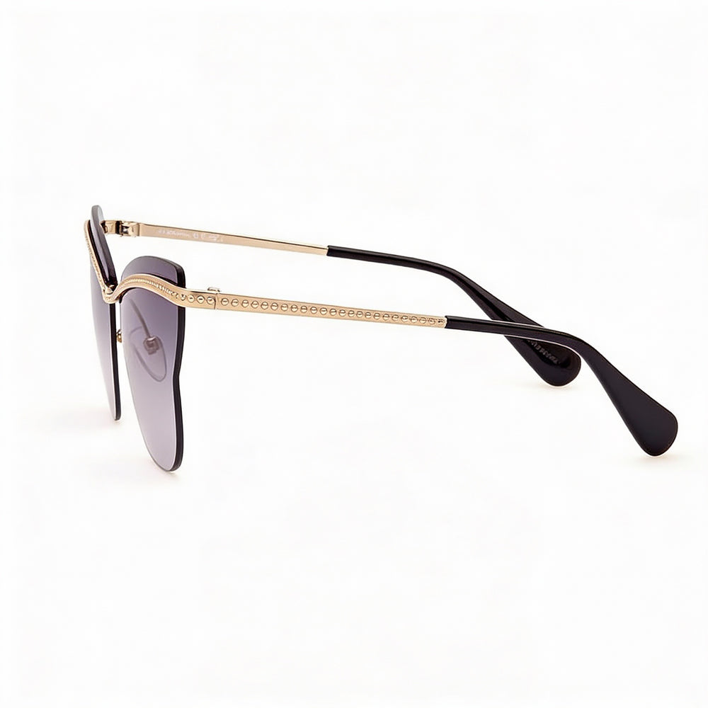 Max & Co. Modern Women's Metal Sunglasses, Gold Frame, Gradient Smoke Plastic Lenses, 60mm Lens Width
