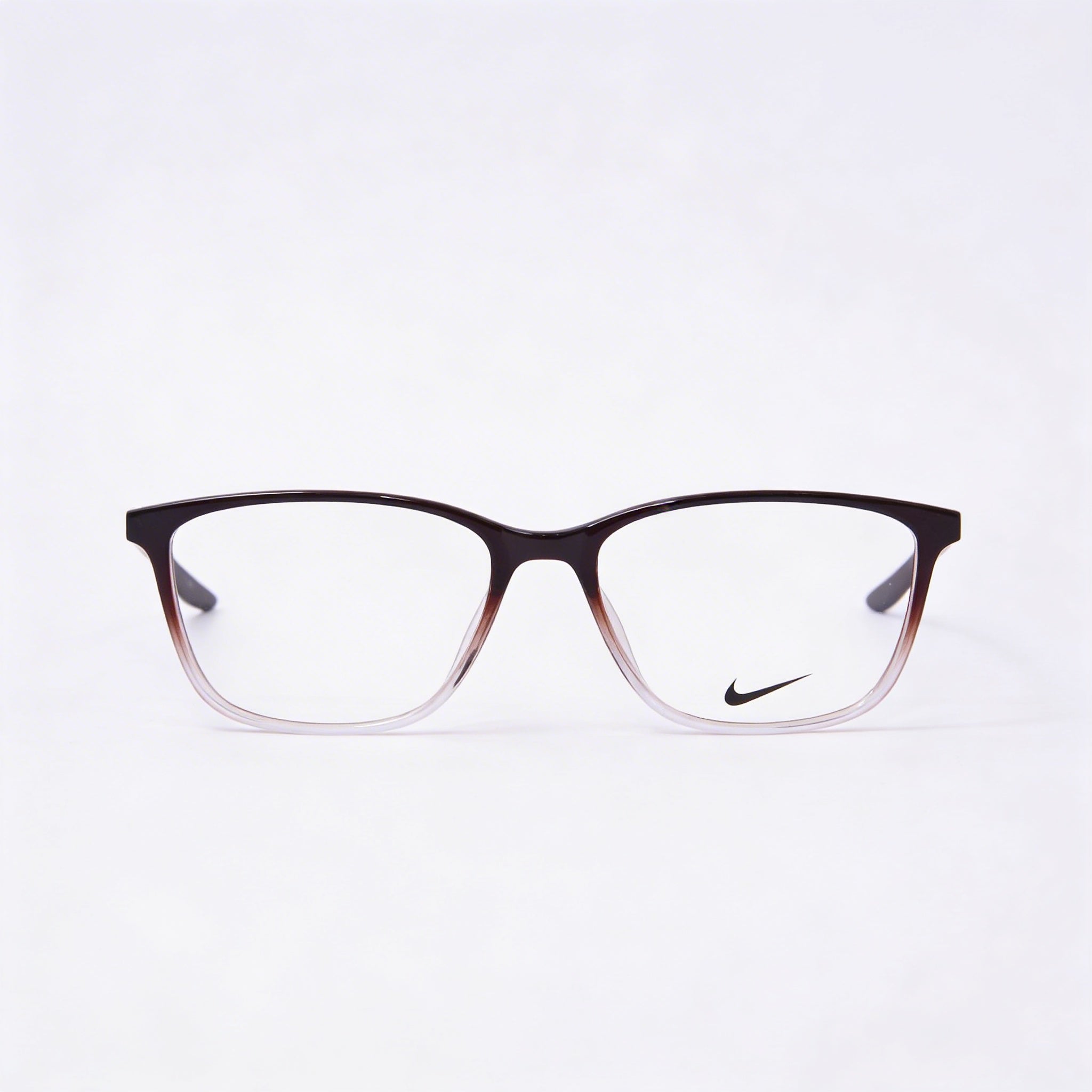 Nike 7284 Women's Full Rim Cat Eye Plastic Optical Frames Brown Basalt Clear Fade 54-16-145, Photo 2
