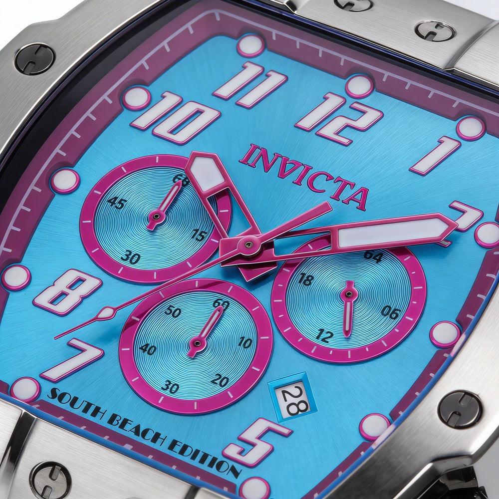 Invicta Racing 48940 Unisex Quartz Watch, 47mm Stainless Steel Case, Blue Dial, Black Silicone Strap, 5 ATM