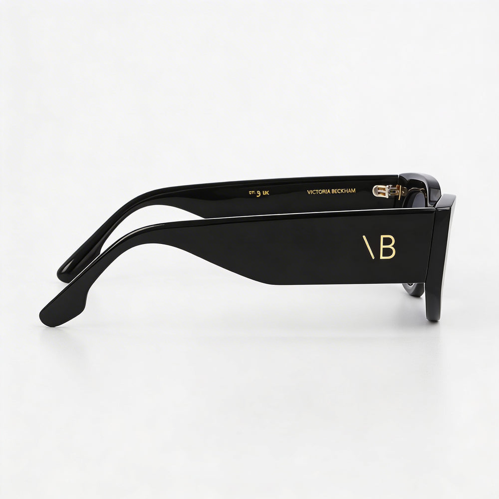 Gafas de sol Victoria Beckham VB654S unisex, de plástico, estilo ojo de gato, con lentes de policarbonato no polarizadas, color negro, 50 mm