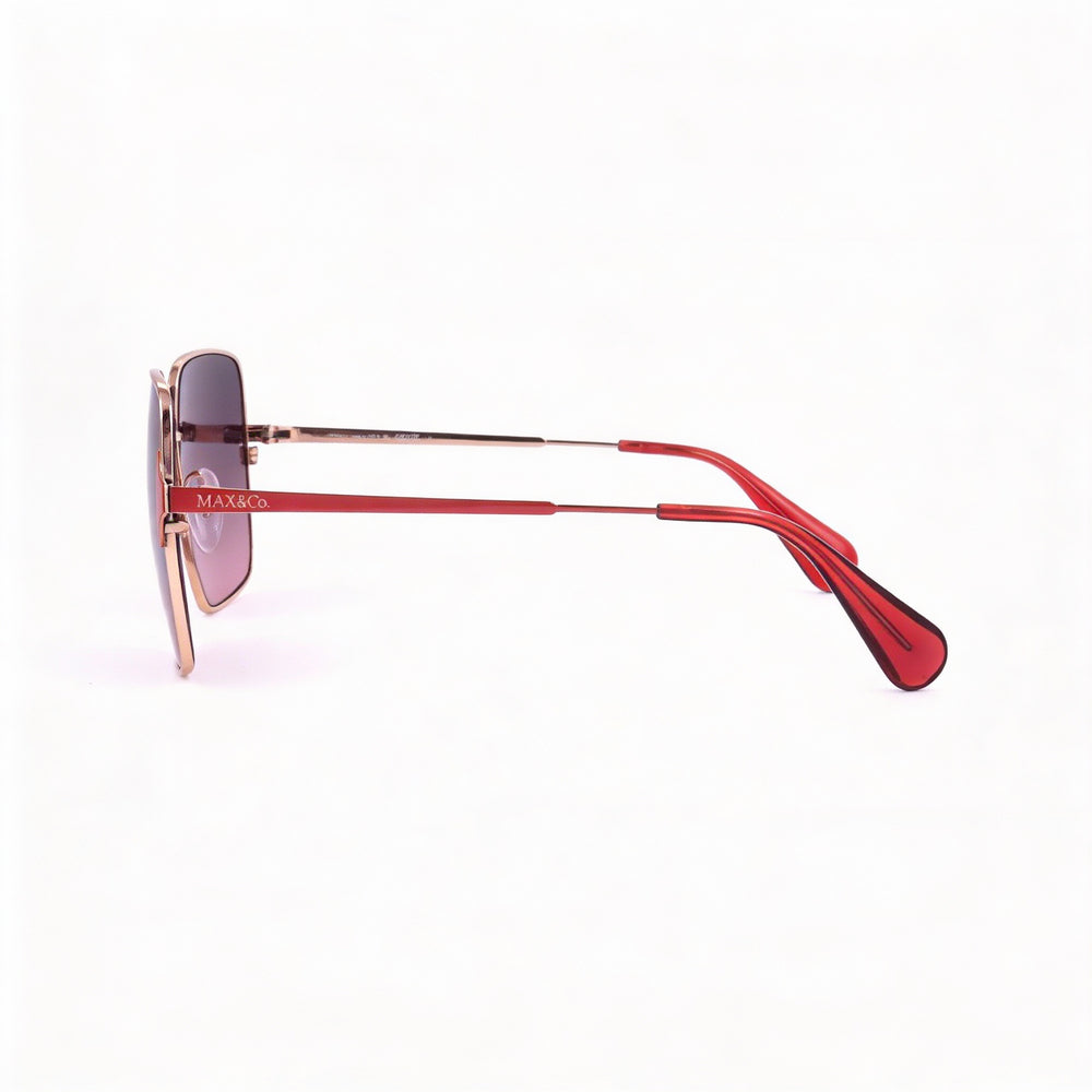 Max & Co. Casual Women's Metal Frame Shiny Rose Gold Gradient Smoke Sunglasses 56-17-140