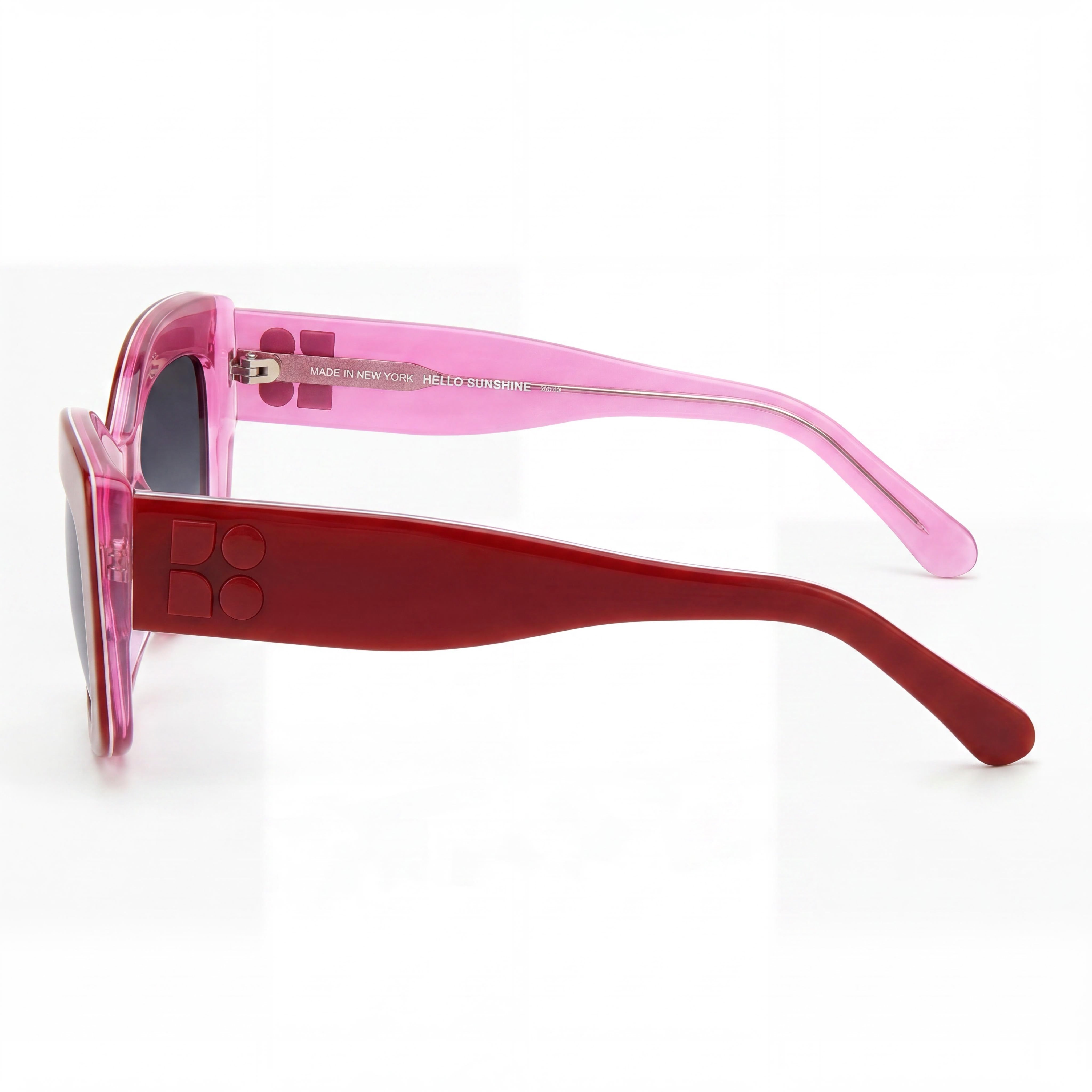 Gafas de sol de policarbonato no polarizadas Kate Spade New York casuales para mujer, rojas, con marco de aceite ecológico, con cristales grises oscuros degradados, de 54 mm, Photo 3