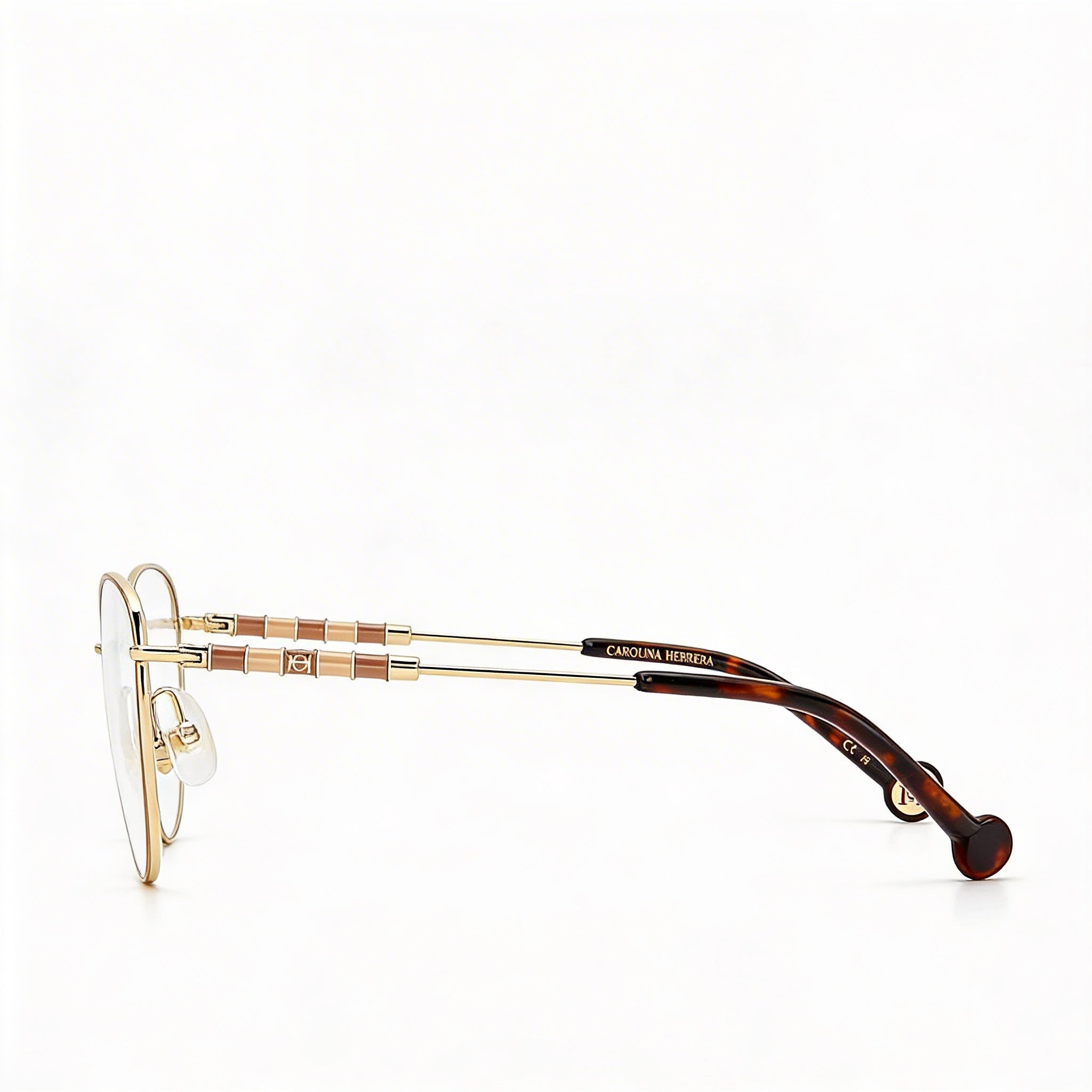 Carolina Herrera Montura Dorada Nude de Acero Aleado para Mujer, Lentes no Graduadas 55mm, Photo 2