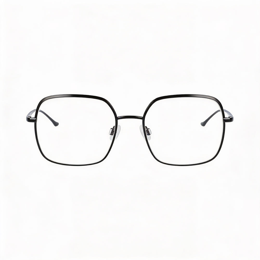 Gafas unisex Donna Karan DO1003 con montura metálica negra y lentes transparentes personalizables (talla 52-52-140)