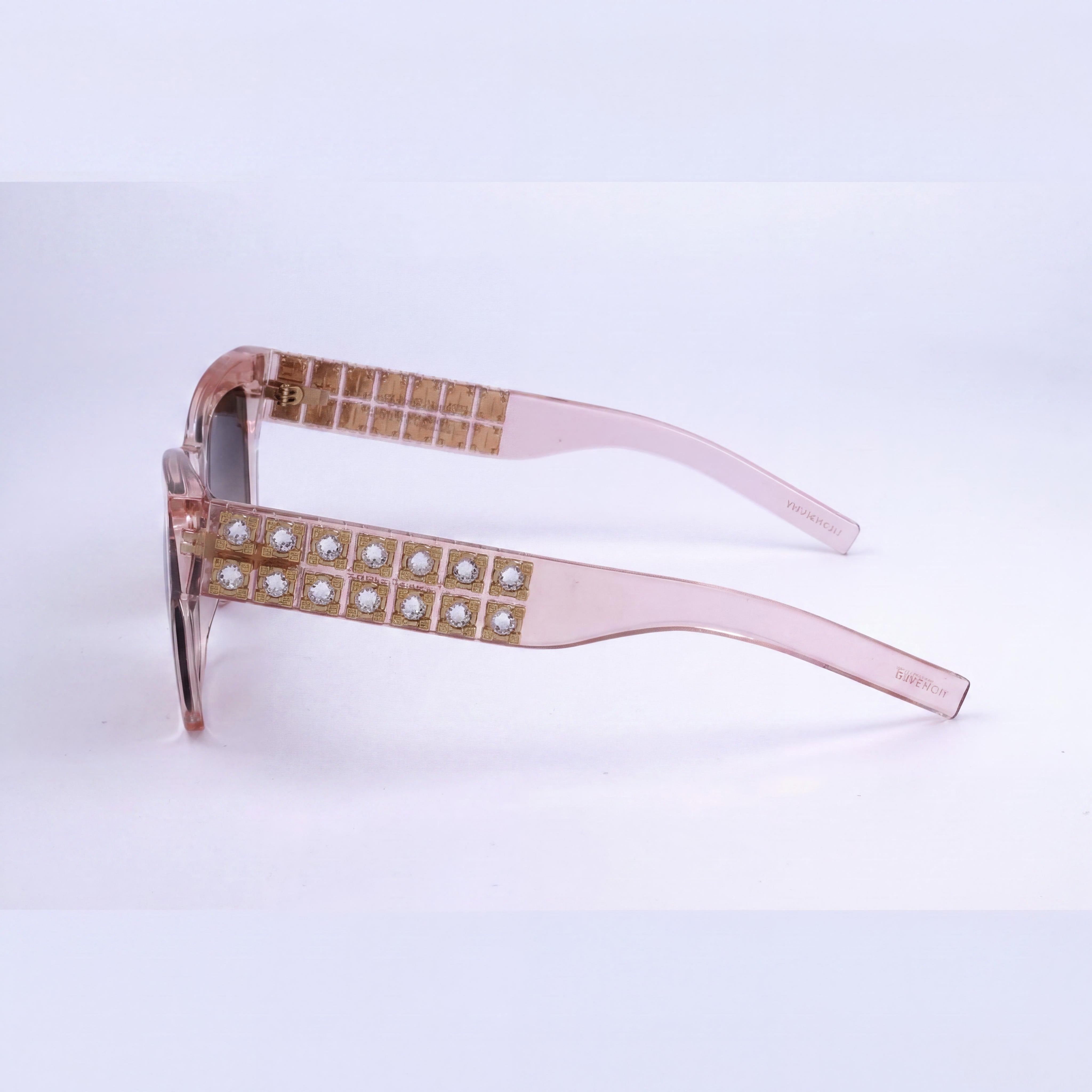 Givenchy GV40076I Women's Casual Style Shiny Pink Acetate Frame Smoke Lens Sunglasses 54/18/145, Photo 3