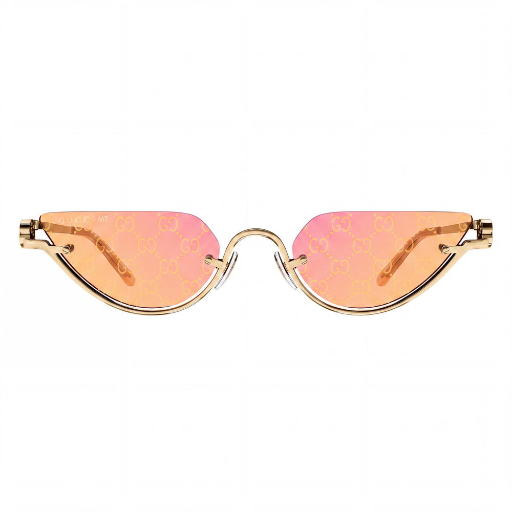 Gucci Women's Casual Collection Dorado Acetate Frame Sunglasses with Amarillo Acetate Lenses, Size 53-21-135mm