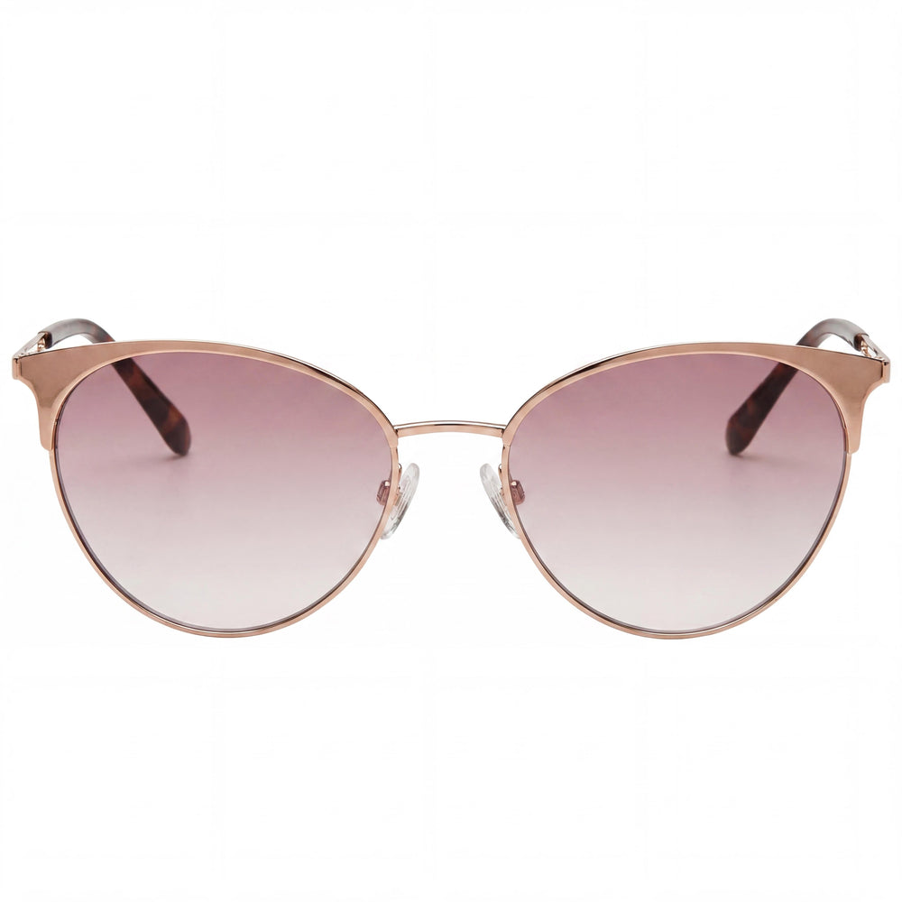 Gafas de sol Fossil casuales unisex de acero inoxidable oro rosa 55mm