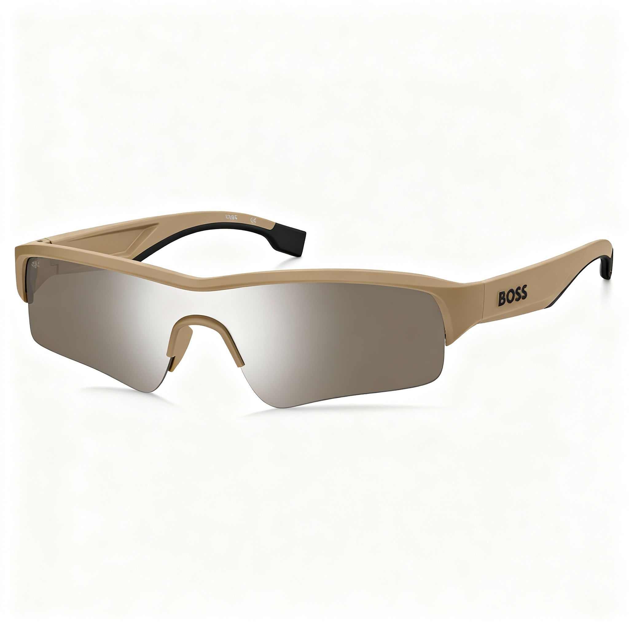 Hugo Boss BOSS 1607/S Active & Dynamic Unisex Acetate UV Non-Polarized Sunglasses, Beige/Silver, 99-1-125, Photo 3