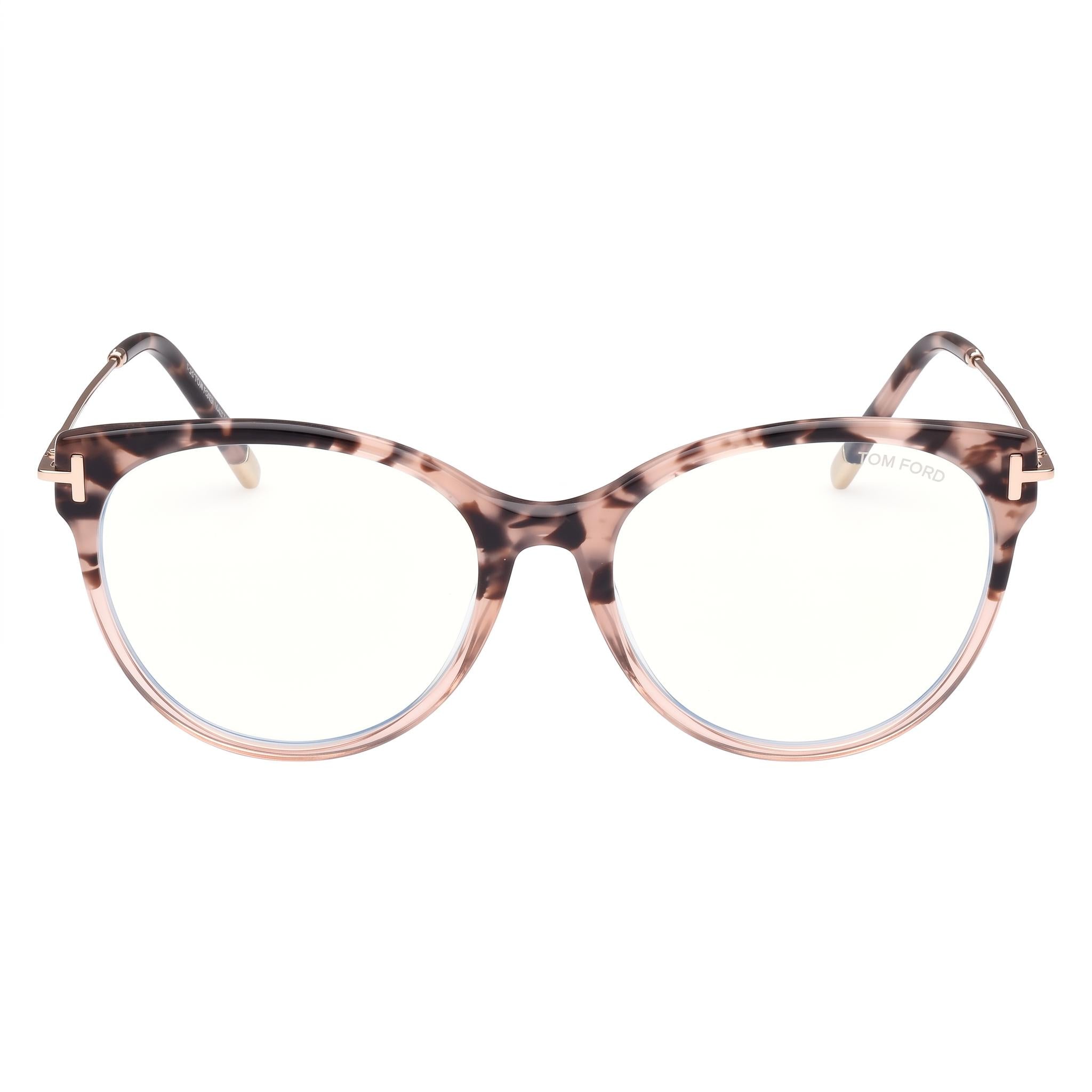 Tom Ford FT5770-B Women's Blue-Light Block Plastic Eyeglasses Blush Havana Rose Gold 54mm, Photo 2