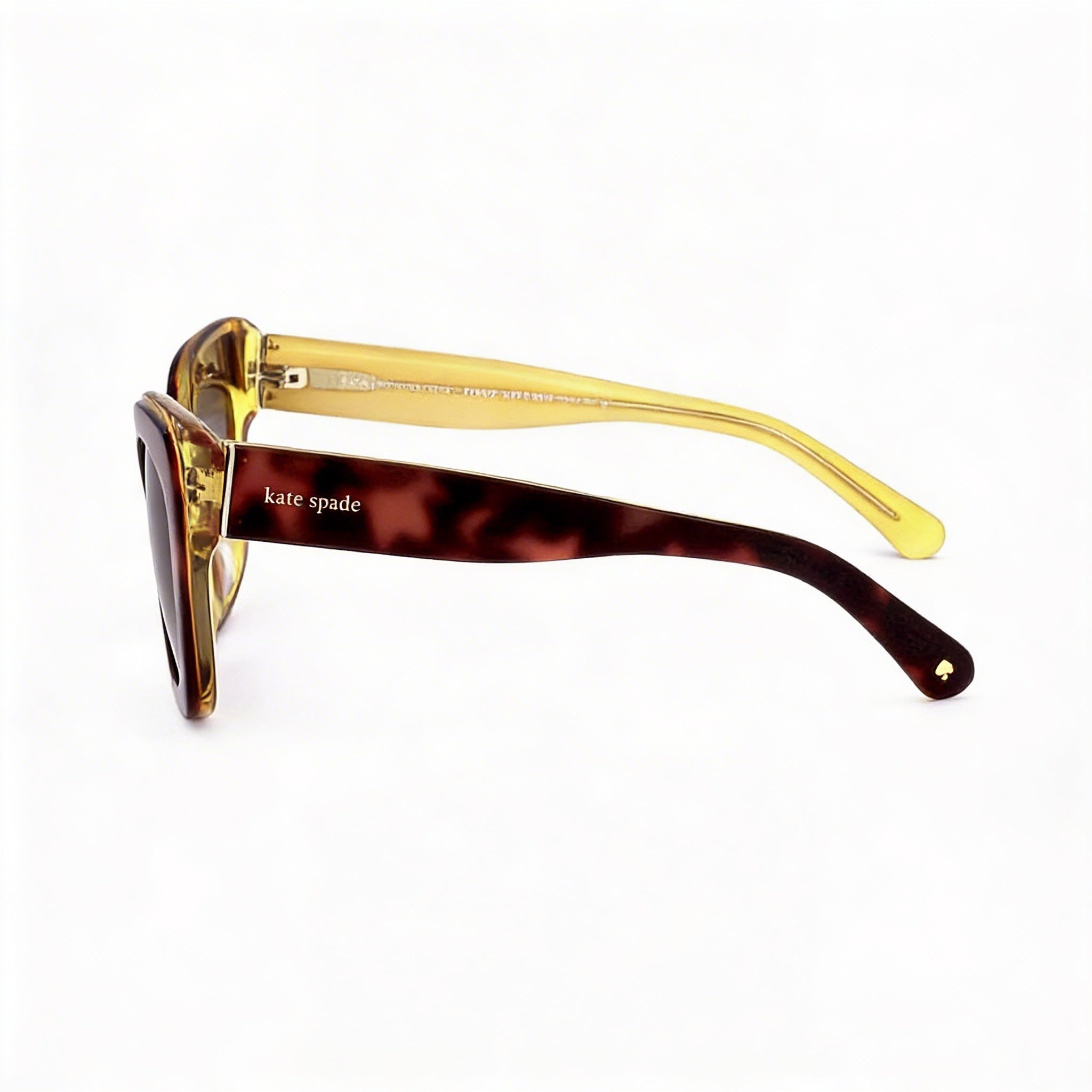 Kate Spade New York MARIGOLD/S Gafas de sol de mujer marrones havana de acetato con protección UV y cristales marrones degradados de 51mm, Photo 3