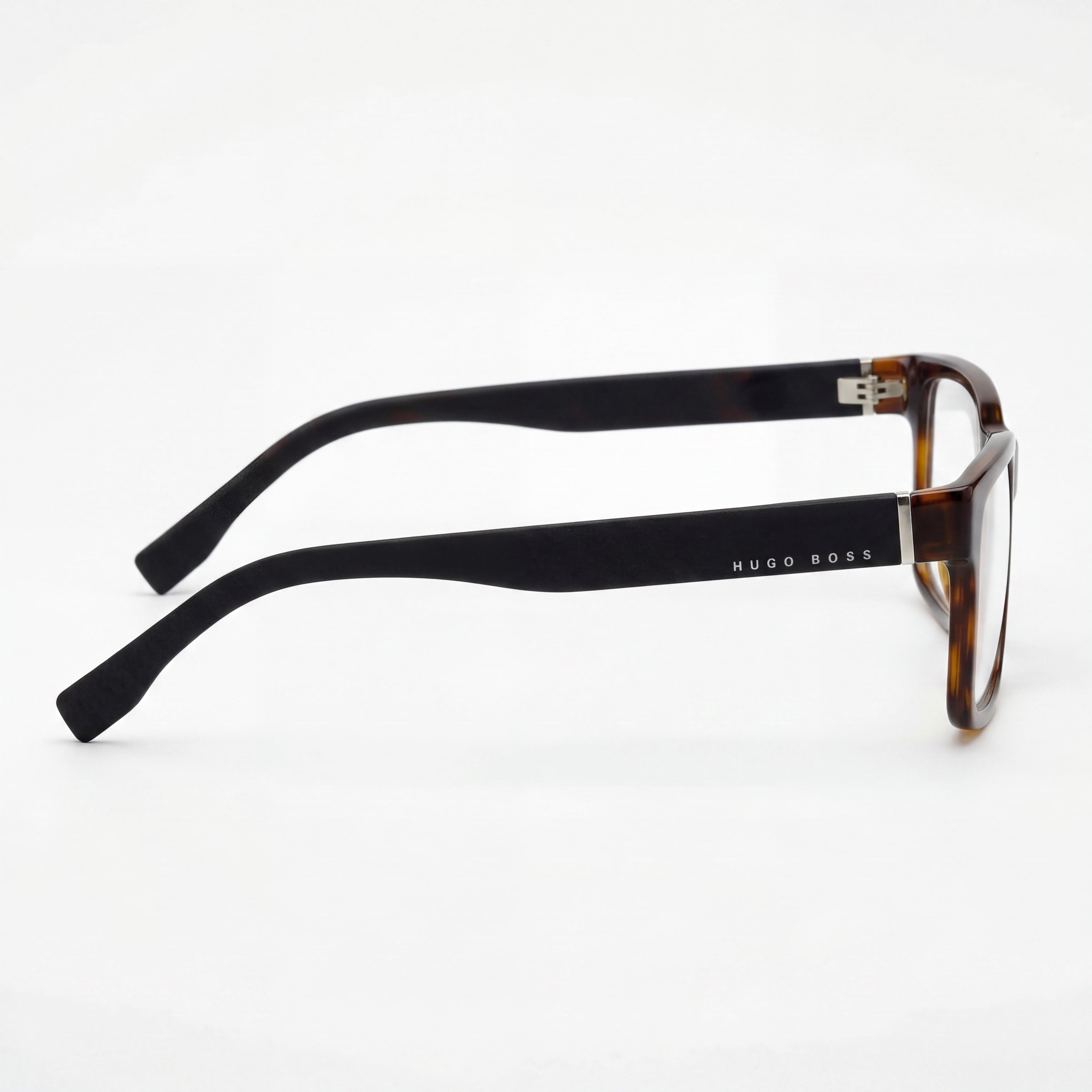 Gafas Hugo Boss Modern Unisex, Plástico Havana Negro Plateado, Sin Cristales Havana Negro, 55-17, Photo 2