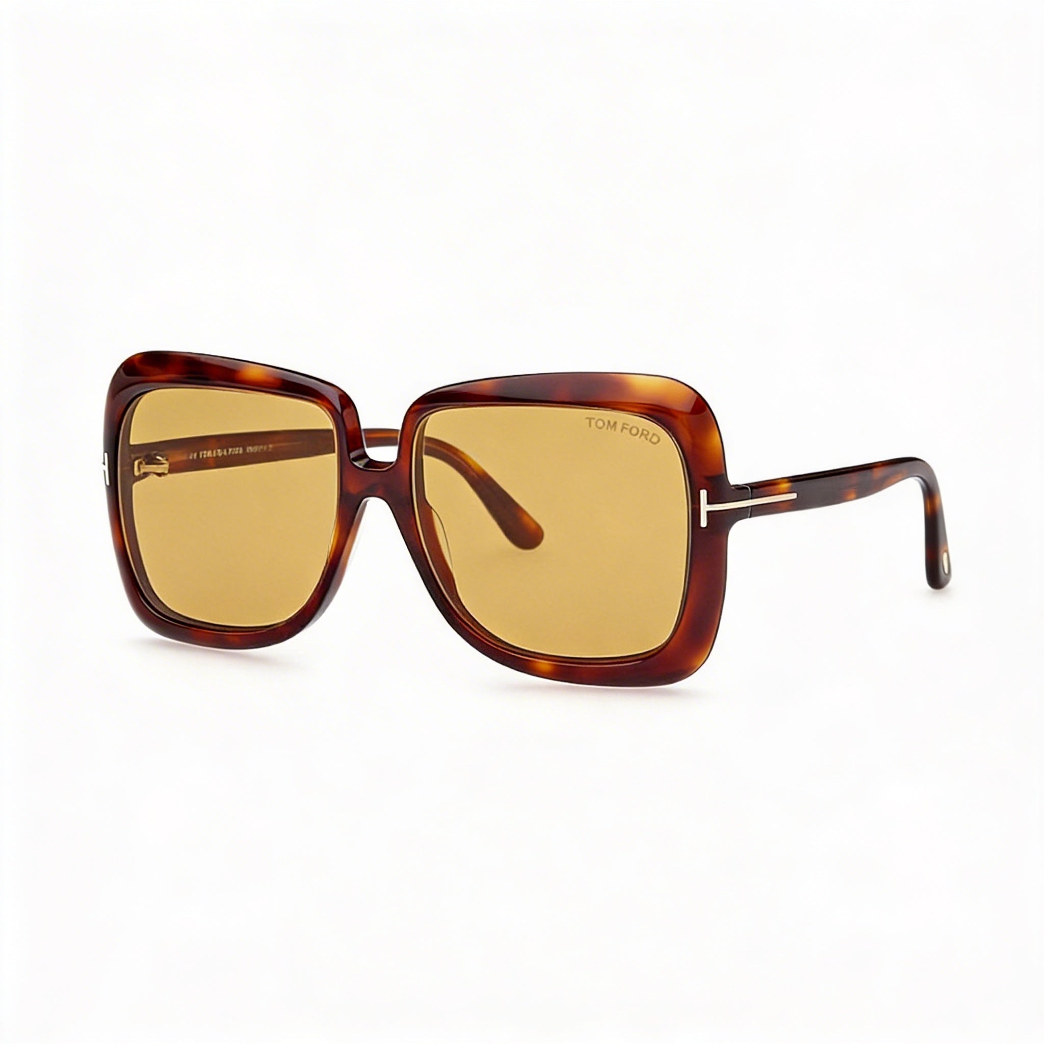 Gafas Tom Ford clásicas de acetato Habana oscuro para mujer con lentes marrones y 59 mm de ancho de lente, Photo 1