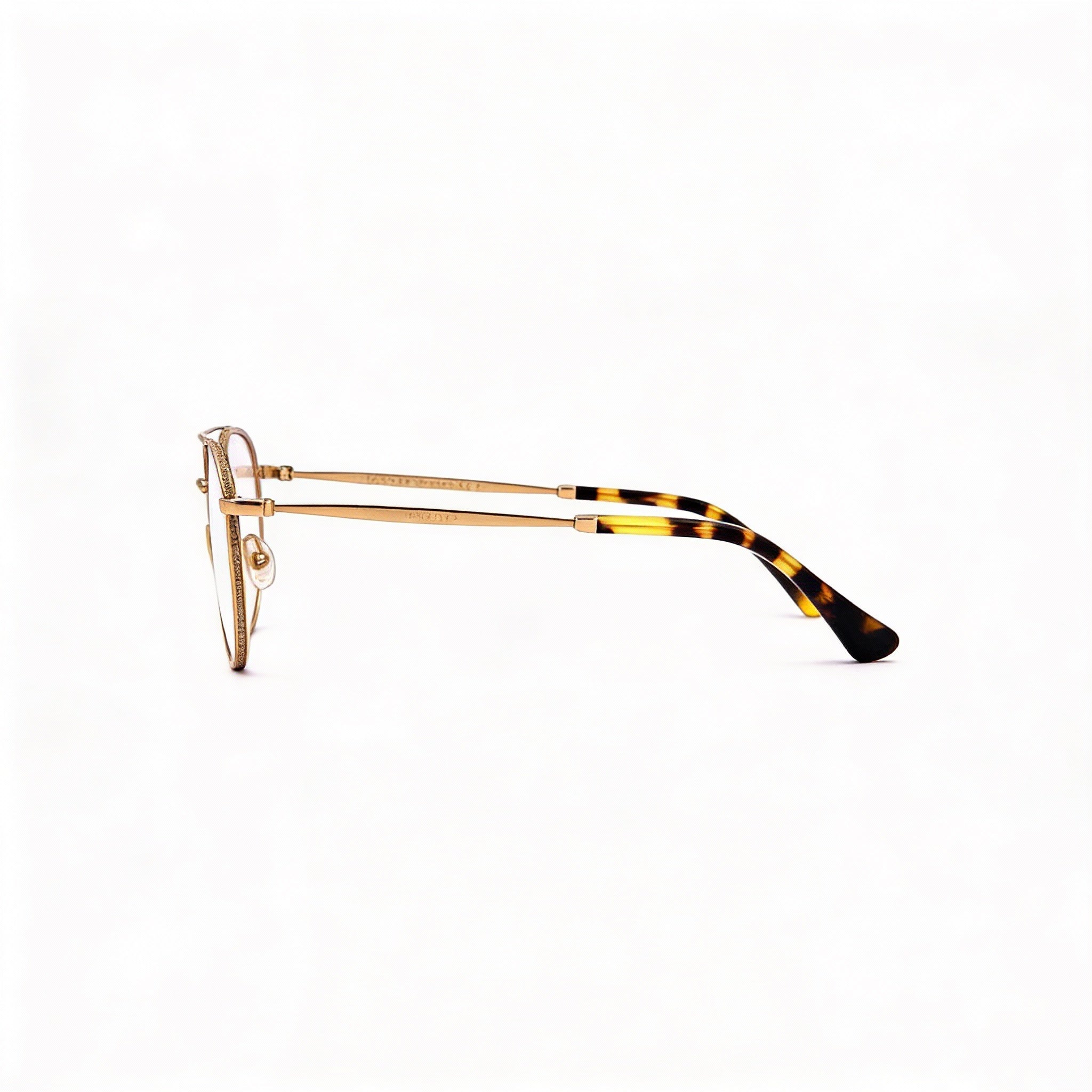 JIMMY CHOO Women's Crystal & Glitter Gold Stainless Steel Round Optical Glasses with Crystal Detail 51mm, Photo 2