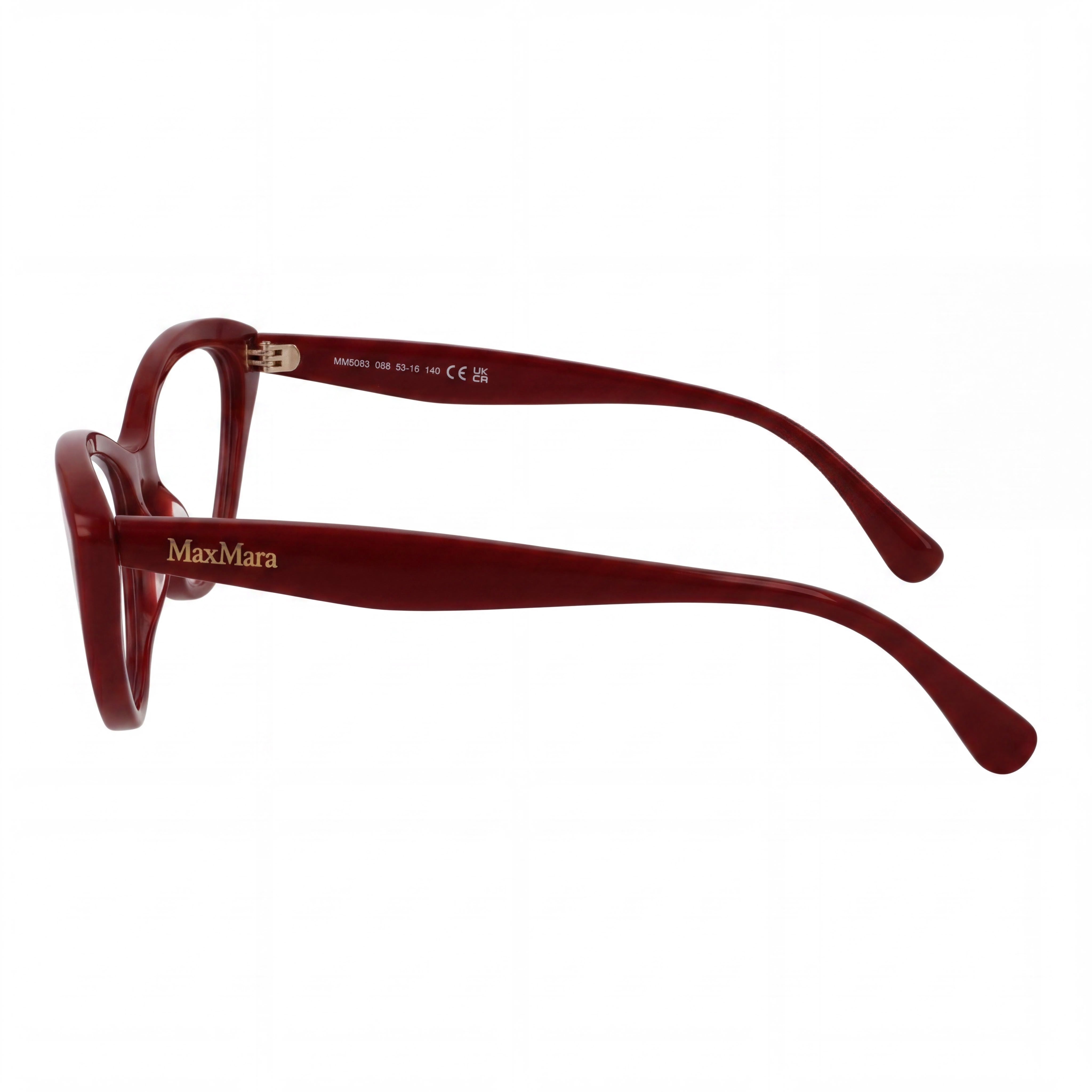 MaxMara MM5083 Women's Casual Style Eyewear, Crafted with a Glossy Red Plastic Frame, 53mm, Photo 3