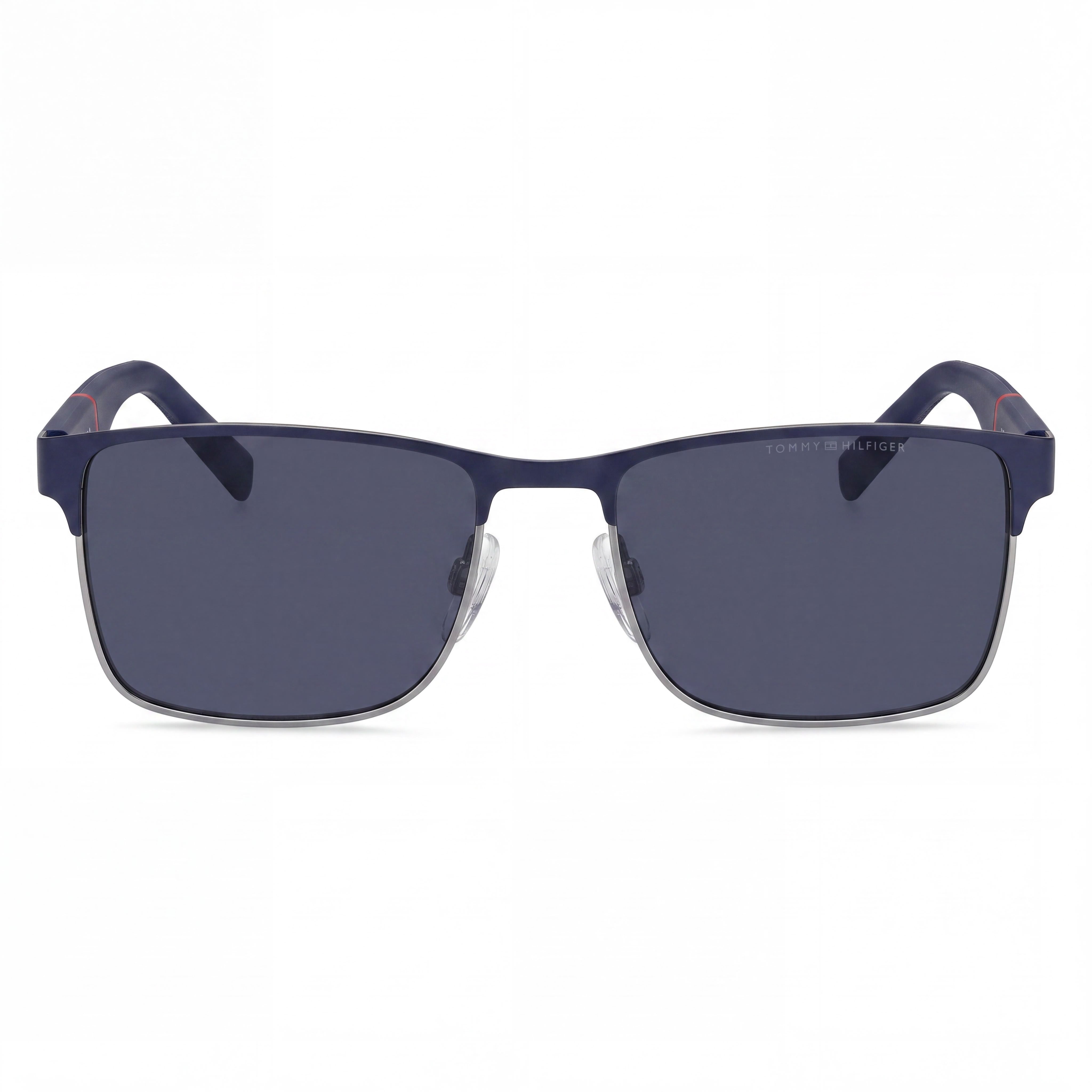 Tommy Hilfiger Classic Unisex Stainless Steel Matte Blue Ruthenium Frame Gray Lens Sunglasses 56mm UV Protection, Photo 2
