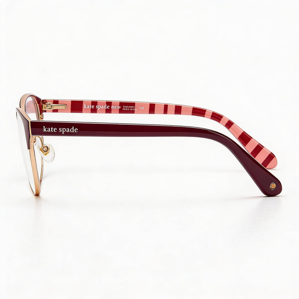 Gafas de sol polarizadas Emelyn de Kate Spade New York para mujer con montura metálica burdeos y lentes burdeos de 52 mm