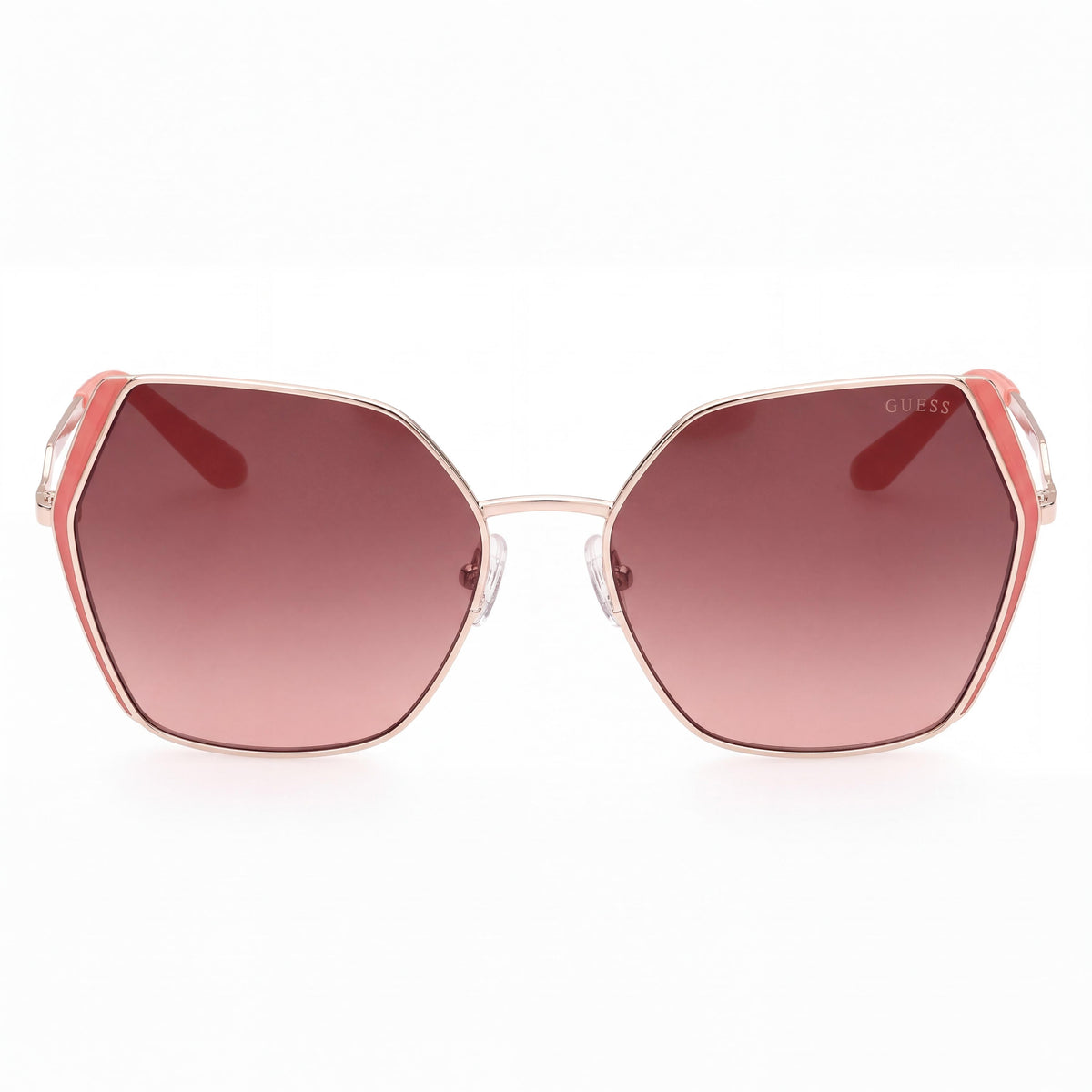 Gafas de sol GUESS GU7843 para mujer de plástico, color dorado, lentes de policarbonato marrón degradado con protección UV, ancho de lente de 61 mm, Photo 2