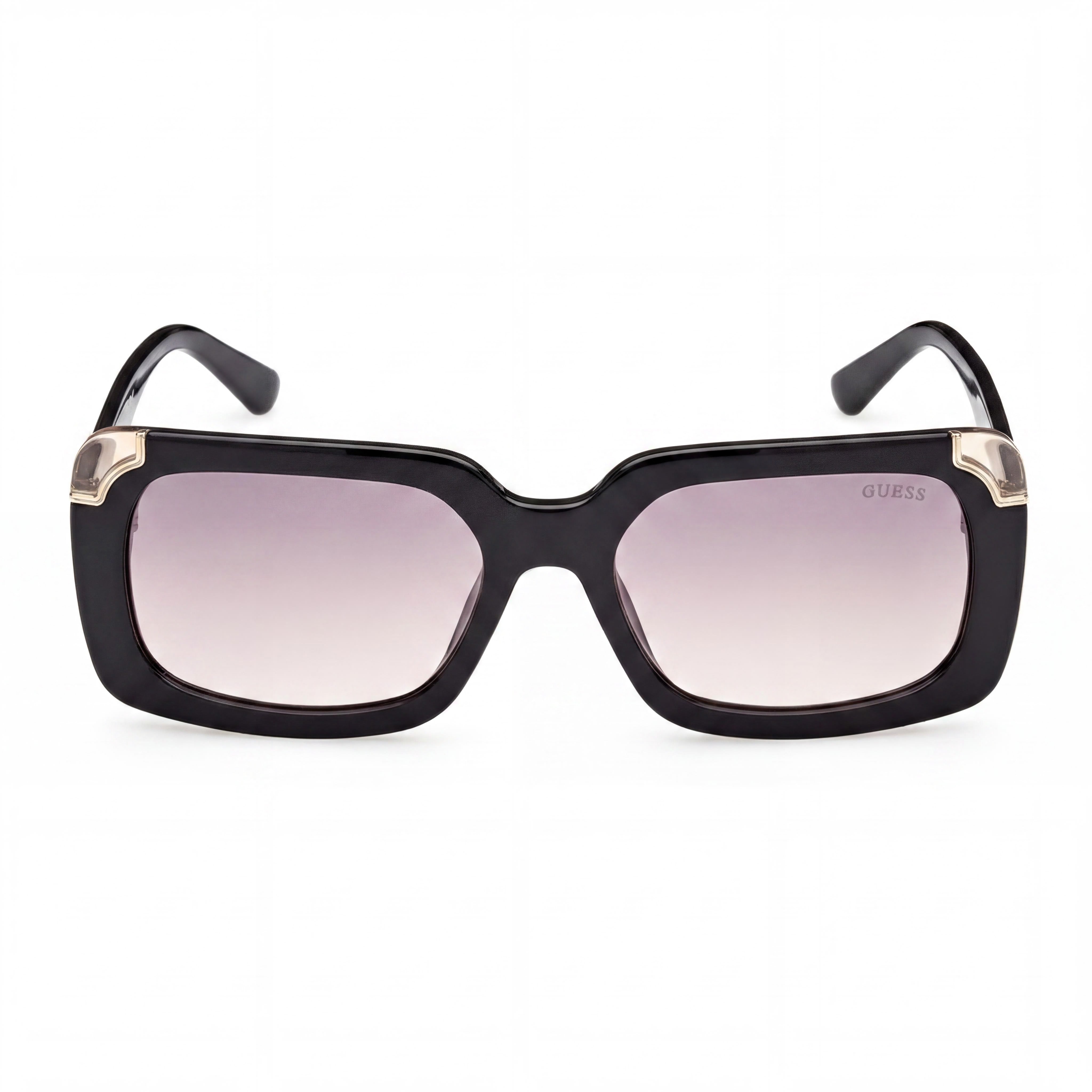 Gafas de Sol Clásicas GUESS para Mujer de Plástico Inyectado Negro Brillante Lentes Degardadas Gris Oscuro 59mm Protección UV, Photo 2