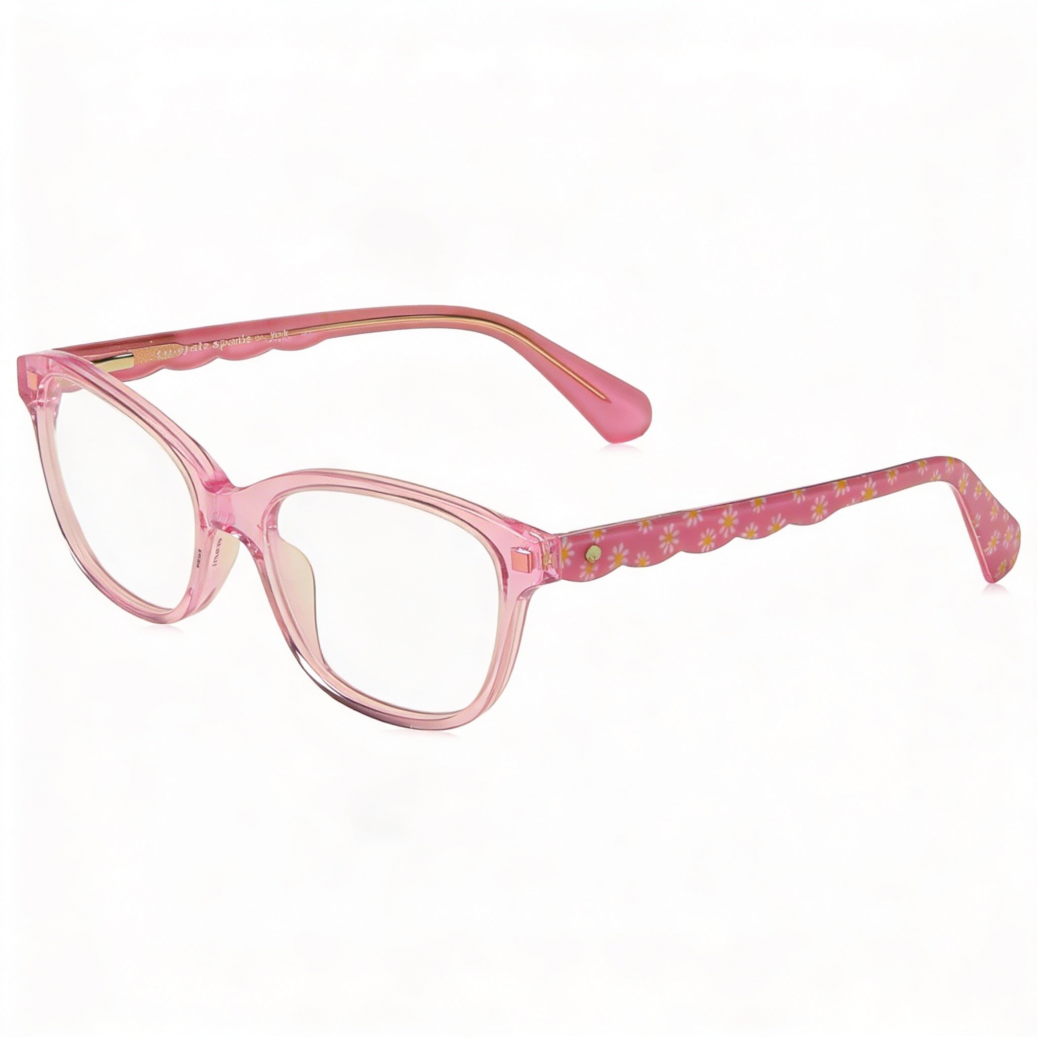Montura moderna de acetato rosa transparente para mujer de Kate Spade New York con lentes en tonos rosa de 46 mm, Photo 3