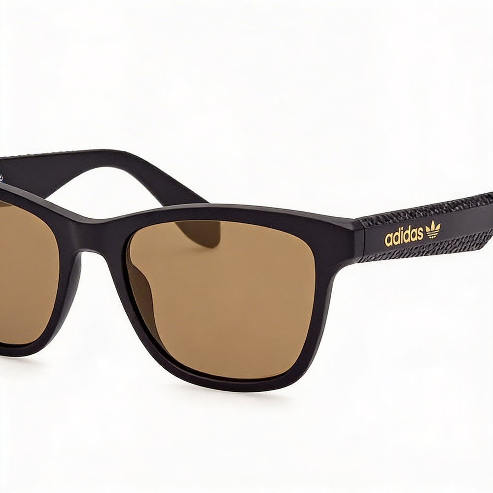Adidas Originals Classic - Montura unisex de acetato negro mate, lentes de espejo marrón no polarizadas con protección UV (54 mm)