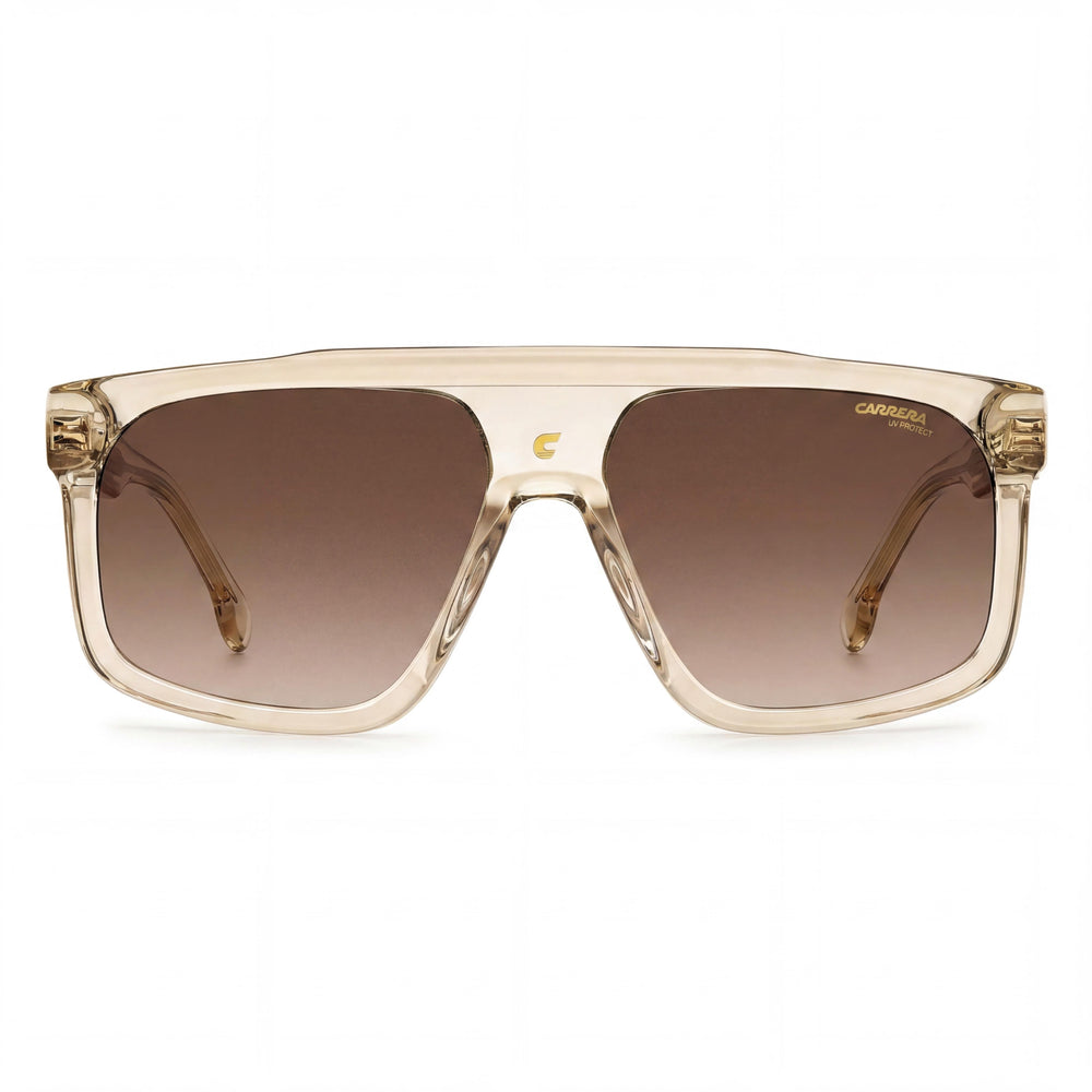 Carrera Contemporary 1061/S Unisex Acetate Sunglasses Beige Frame Brown Shaded Lenses UV Protection 59mm