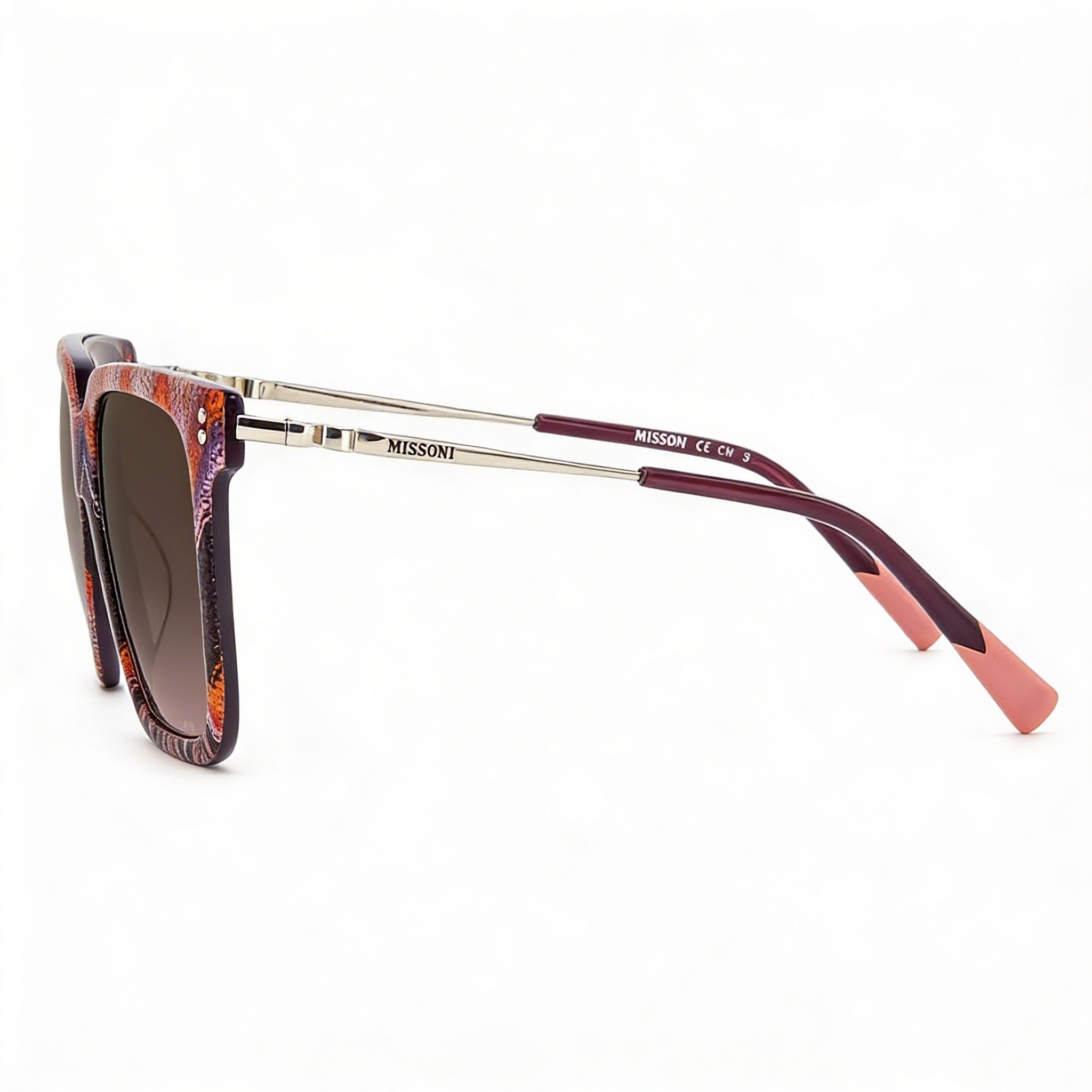 Gafas de sol unisex Missoni Classic con estampado rosa y violeta, montura de plástico con degradado rosa y violeta, protección UV, 57 mm, Photo 3