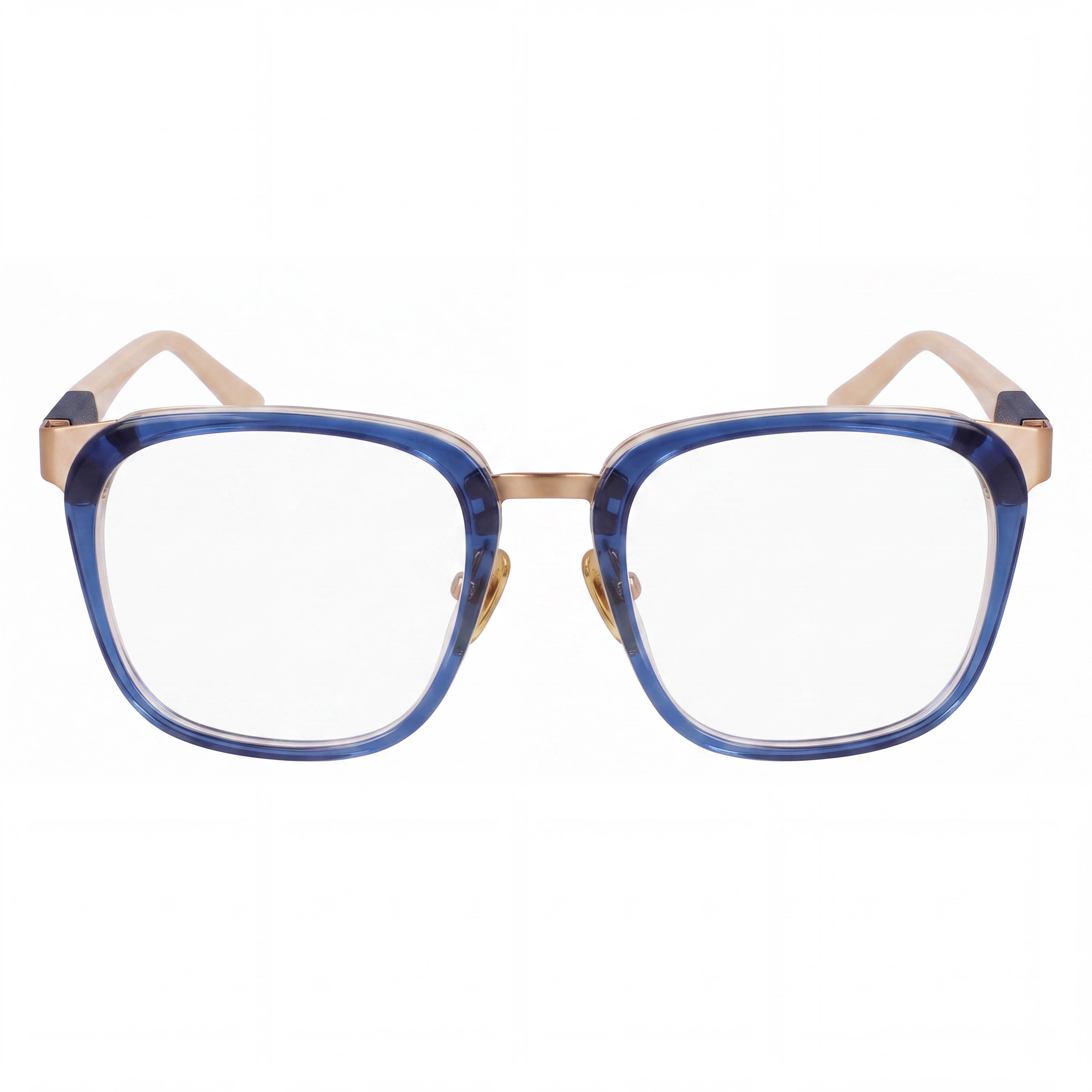 Cole Haan CH4523 Unisex Eyeglasses featuring Clear Demo Lenses, Ready for Custom Prescription Lenses, Navy Crystal Frame, Photo 2