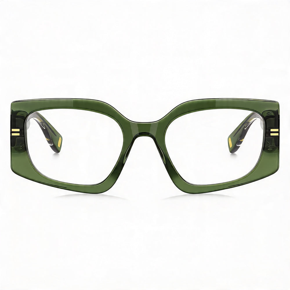 Marc Jacobs Classic Women's Eyeglasses with Green Plastic Frame and Multicolor Non-Polarized Polycarbonate Lenses, 53mm