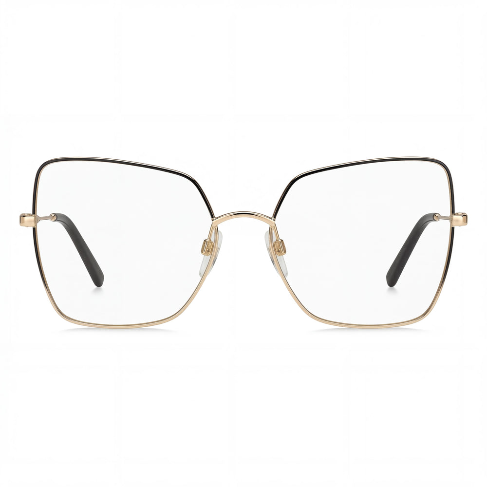Marc Jacobs Modern Unisex Cat Eye Metal Frame Non-Eye - Gafas Negro Dorado Cobre Lente 57mm