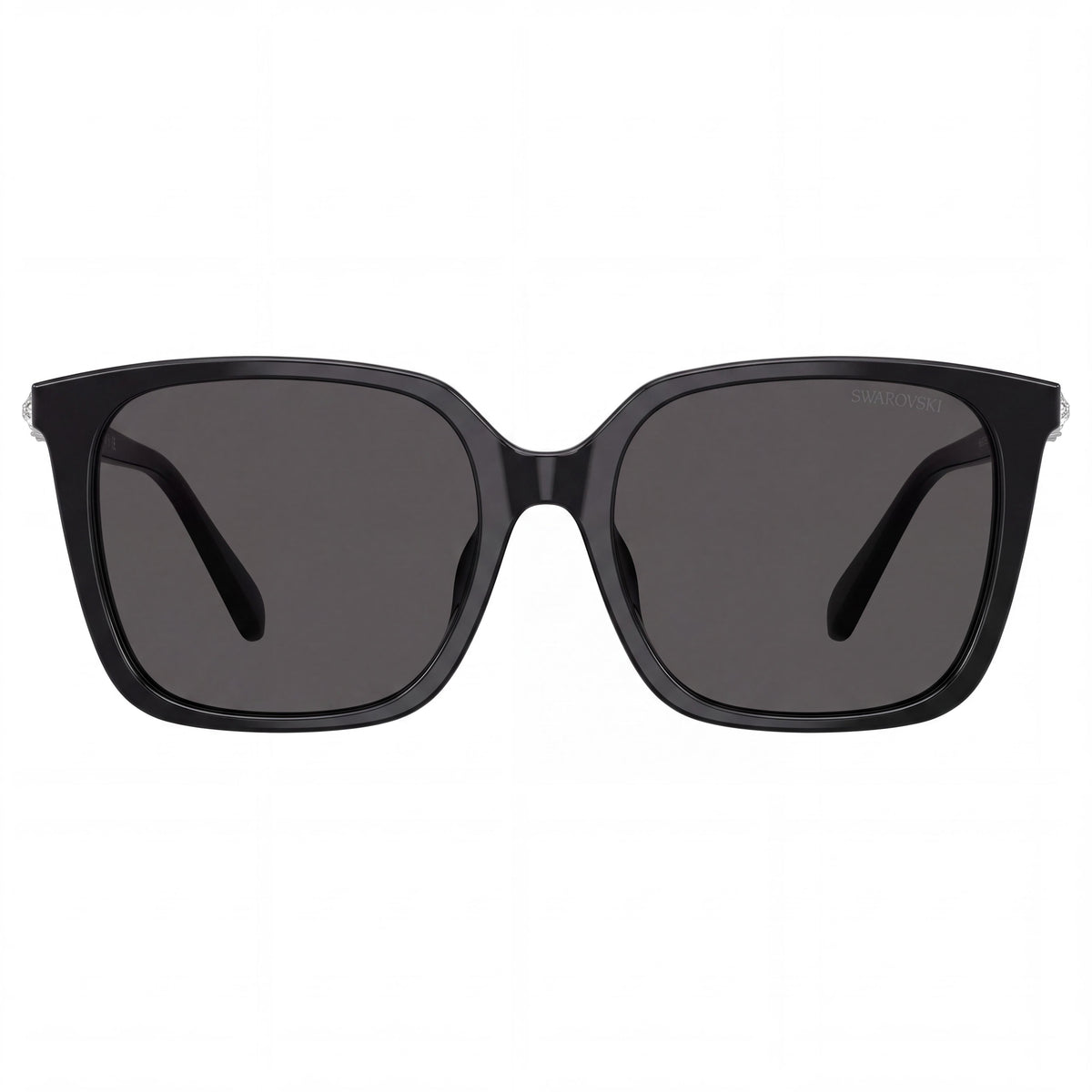 Gafas de sol Swarovski Sk6053d para mujer, cuadradas, de plástico negro, color gris oscuro, 100% protección UV, 55mm, Photo 2