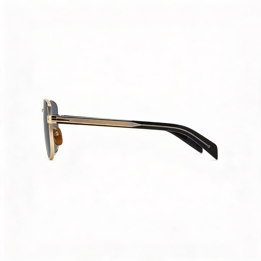 Gafas de sol David Beckham Db 7121/G/S para mujer, de acero inoxidable dorado y negro, lente de 60 mm, 100% UVA/UVB, sin, ligeras