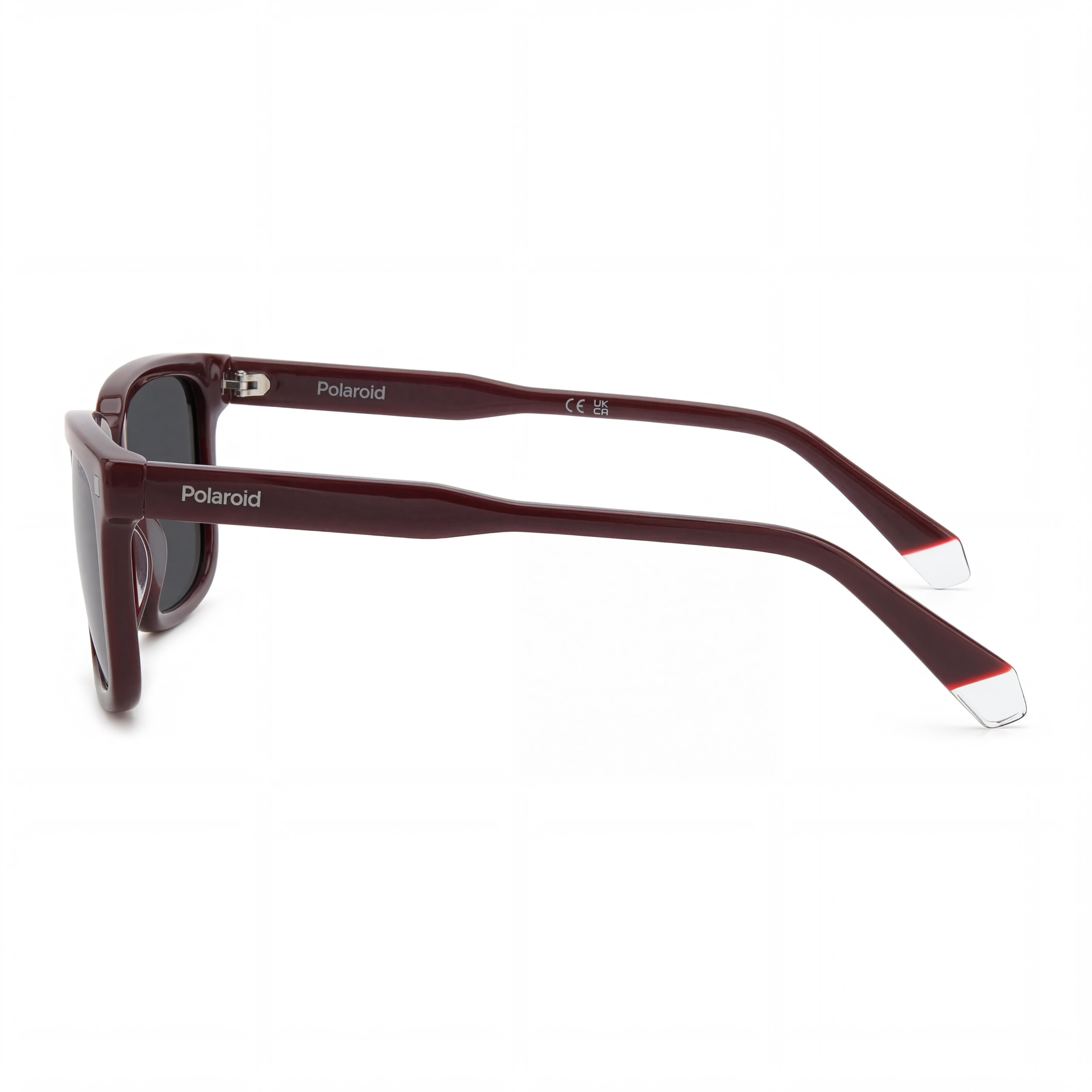 Gafas de sol rectangulares polarizadas Polaroid PLD 4174/S/X de acetato para hombre, montura color borgoña, lentes grises de 55 mm, Photo 3
